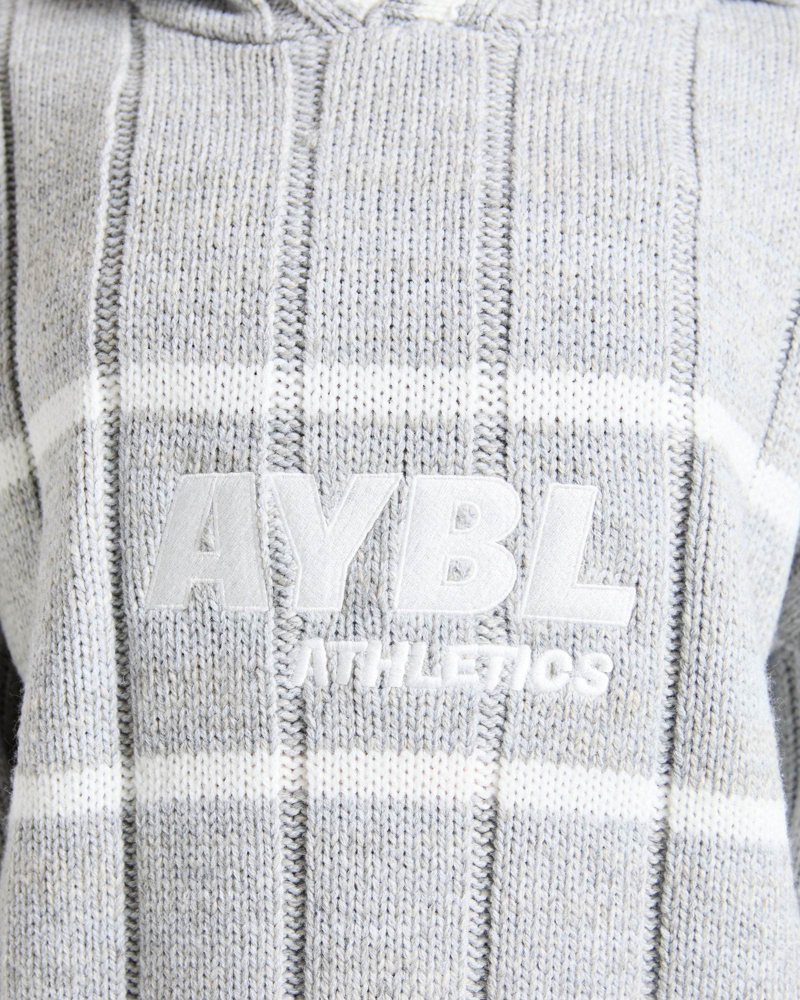 Athletics Oversized Knitted Hoodie - Grey Marl