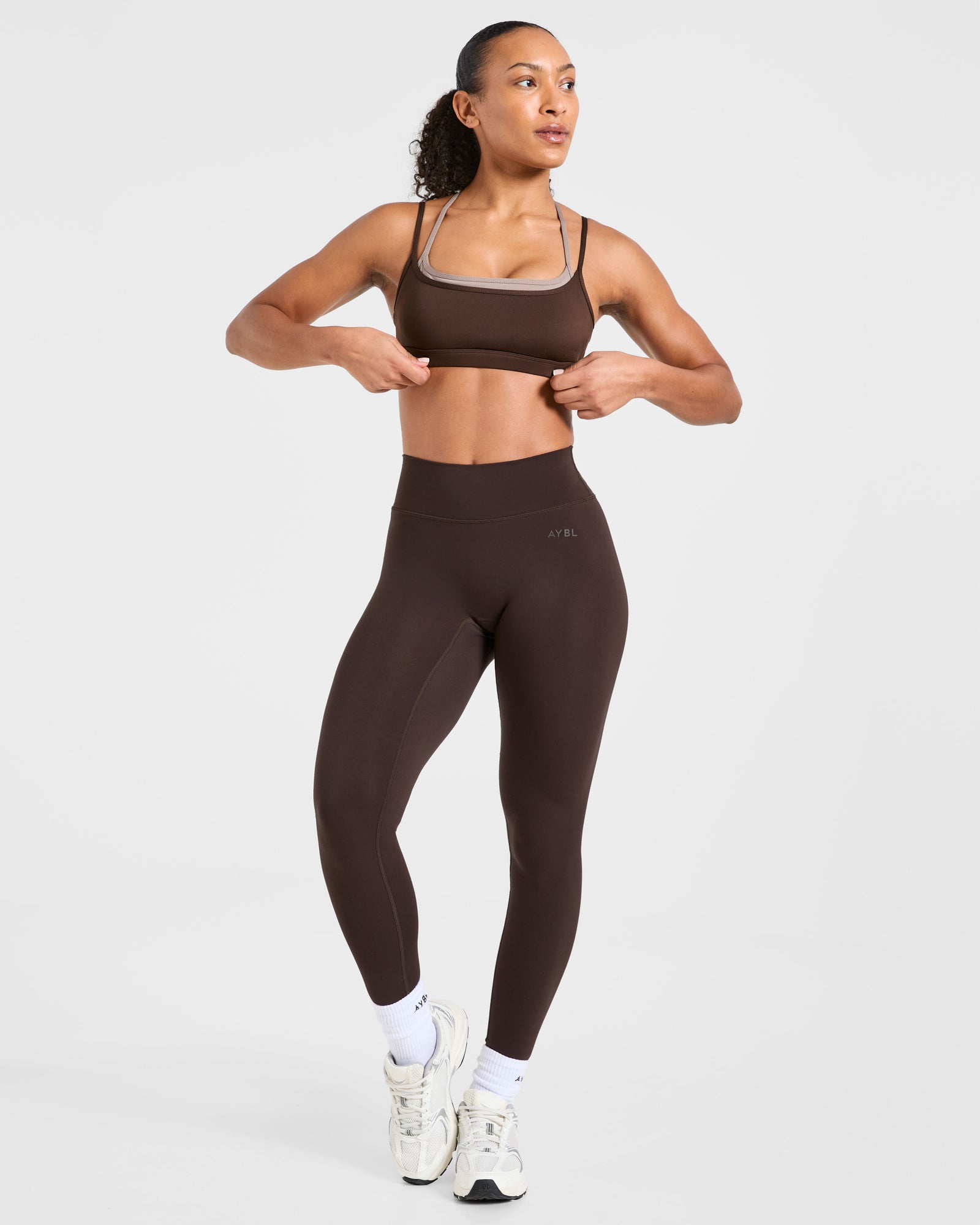Essential Double Layer Sports Bra - Brown