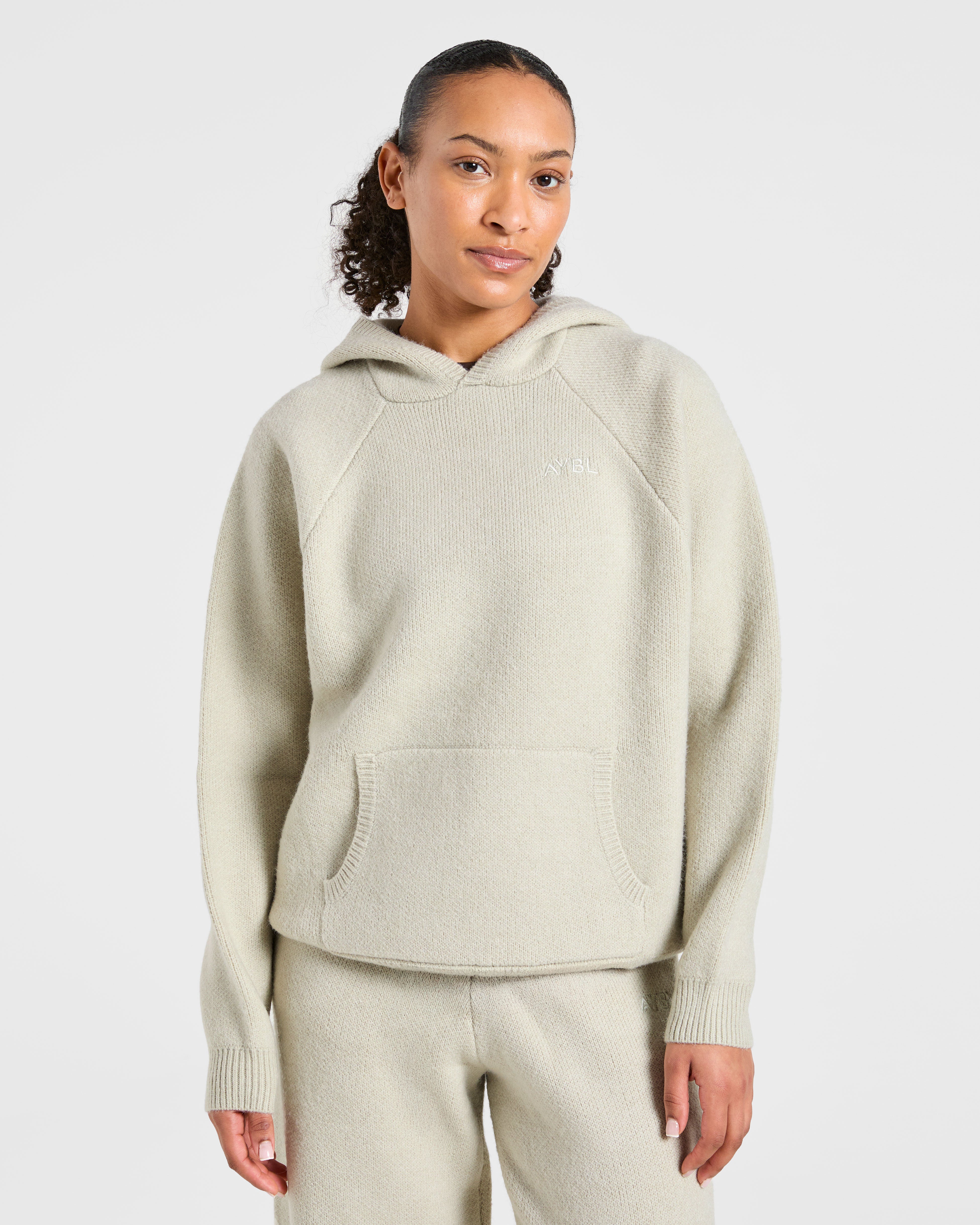 Soft Oversized Knitted Hoodie - Seasalt
