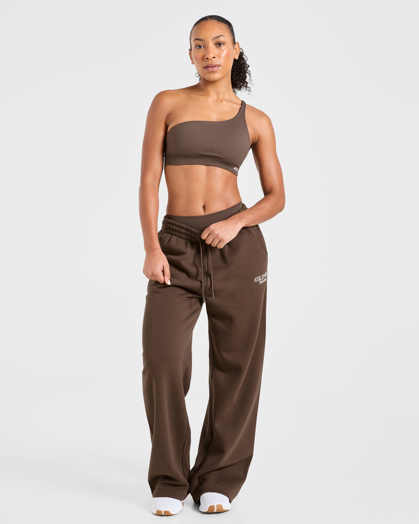 Enhance Seamless One Shoulder Sports Bra - Brown