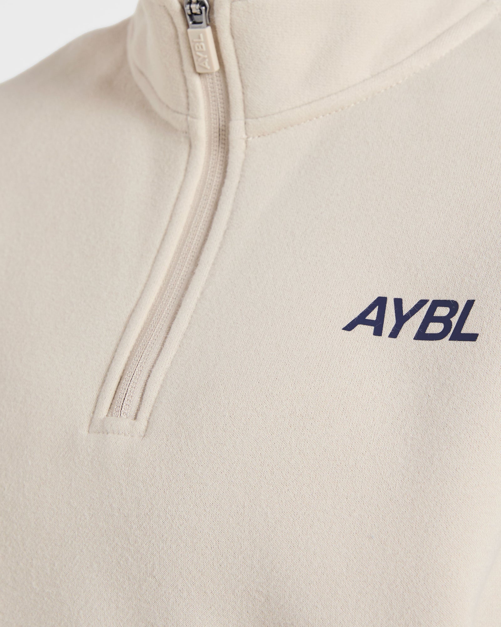 Sports Club Oversized 1/4 Zip Pullover - Sand/Navy