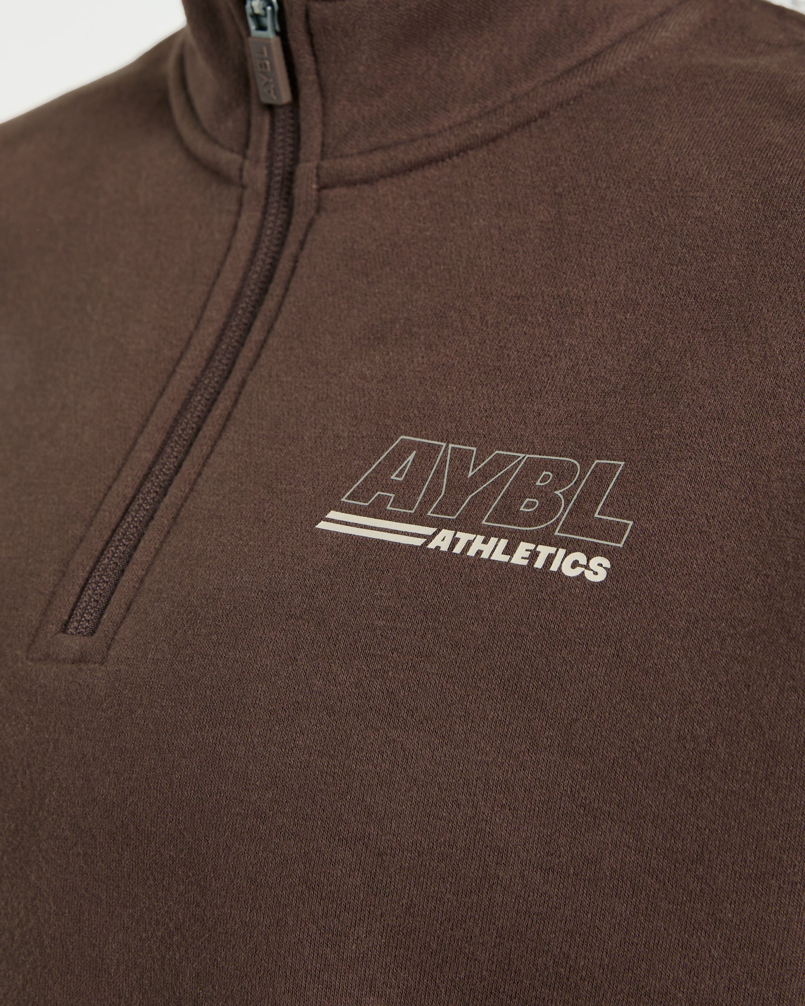 Athletics Track Oversized 1/4 Zip Pullover - Brown/Sand