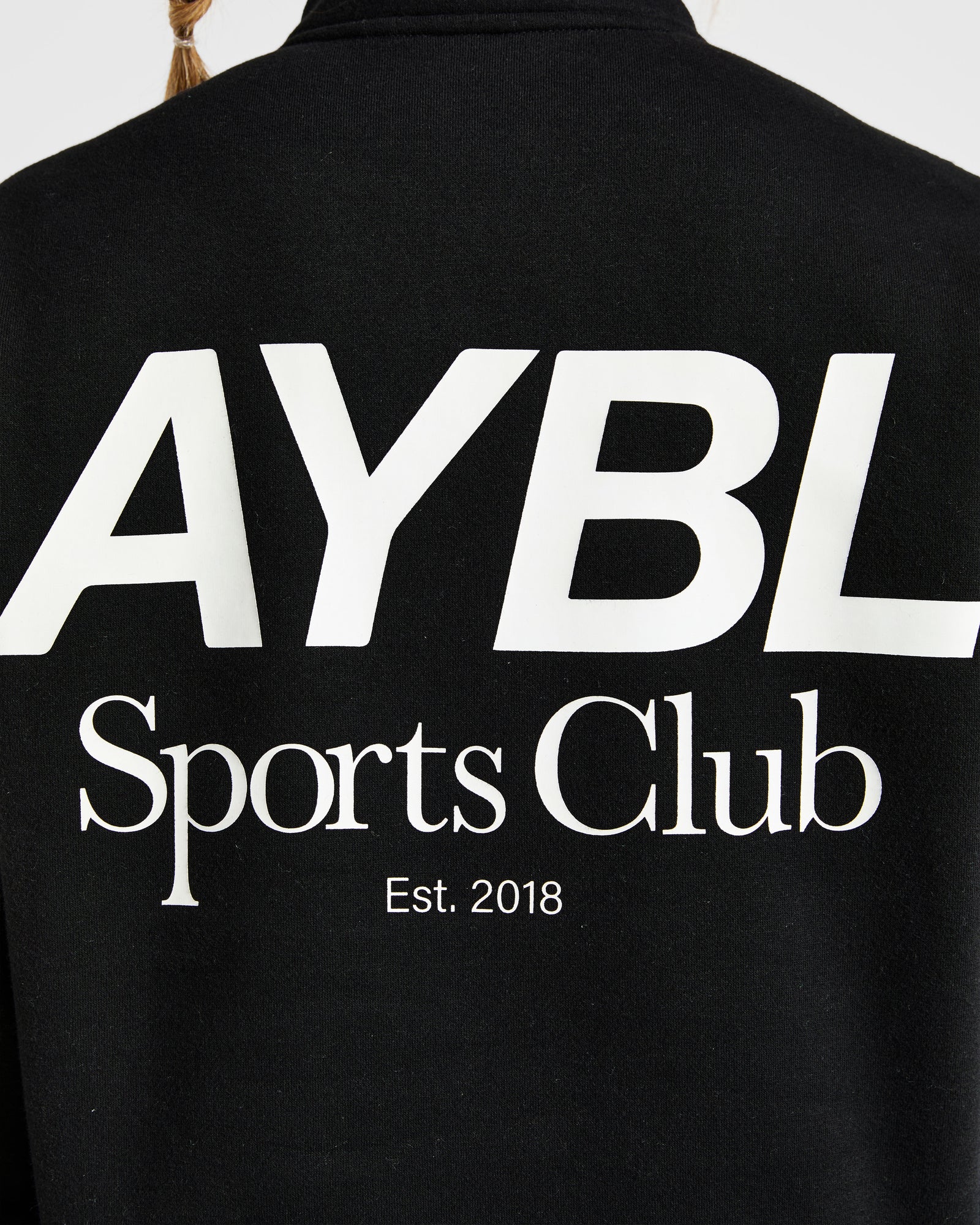 Sports Club Oversized 1/4 Zip Pullover - Black/White
