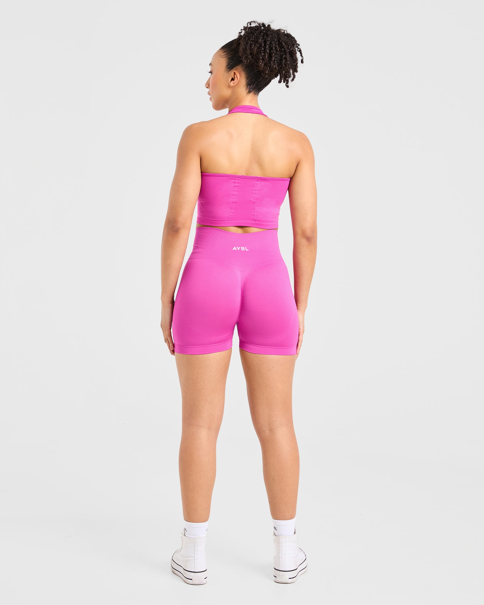 Empower Seamless Halterneck Crop Top - Magenta
