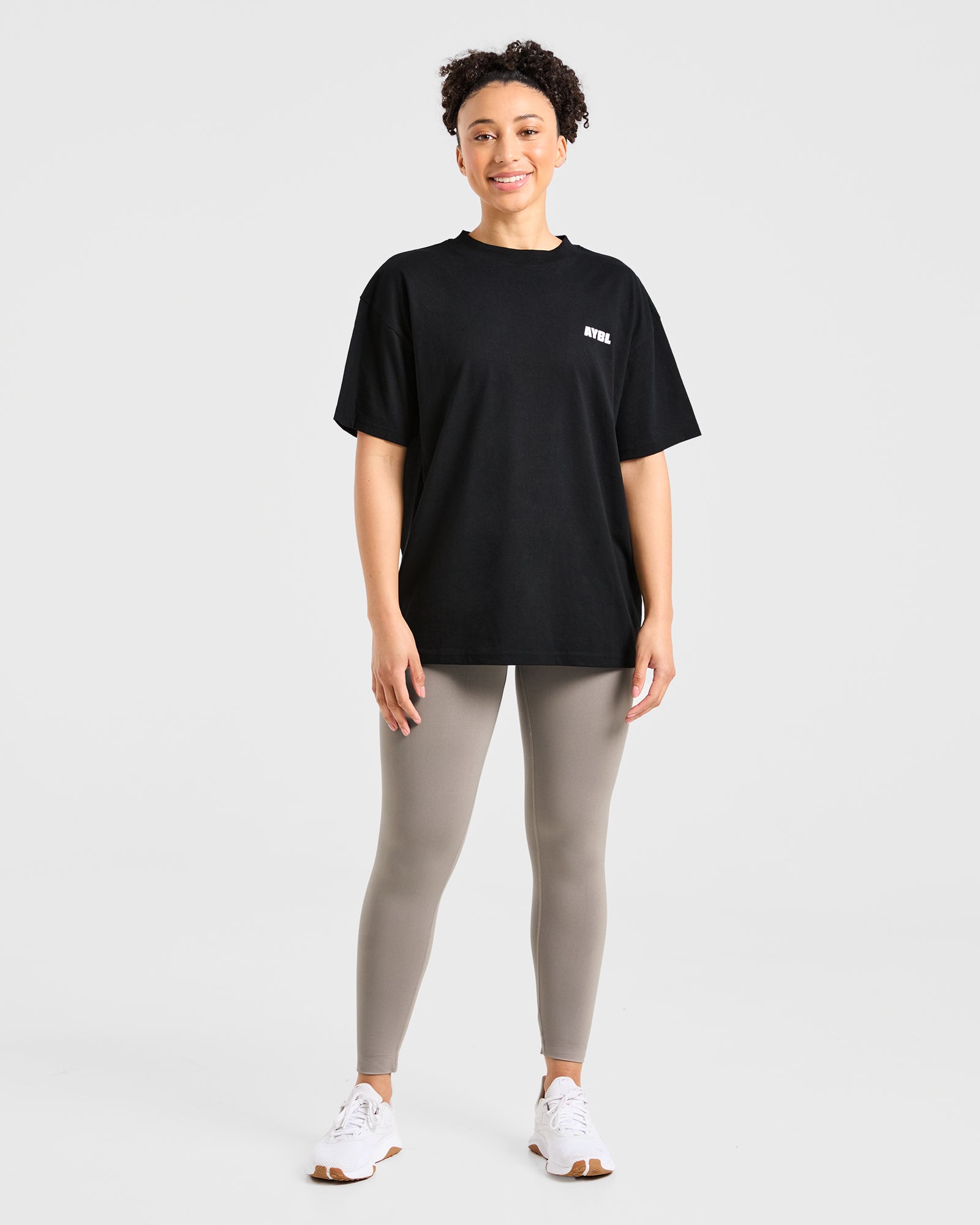 Focused Wavy Oversized T Shirt - Black