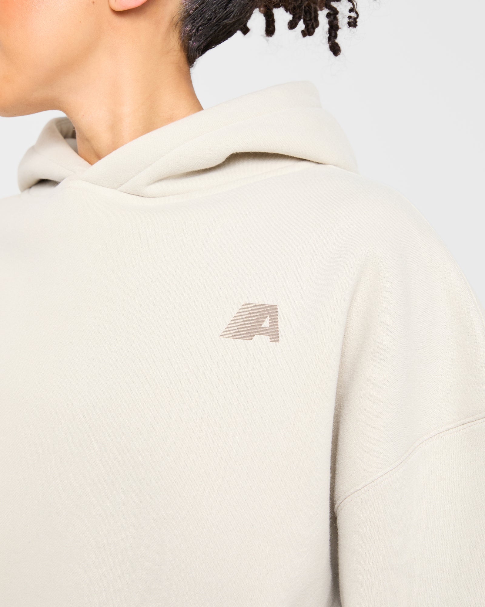 Retro Athletics Oversized Hoodie - Sand