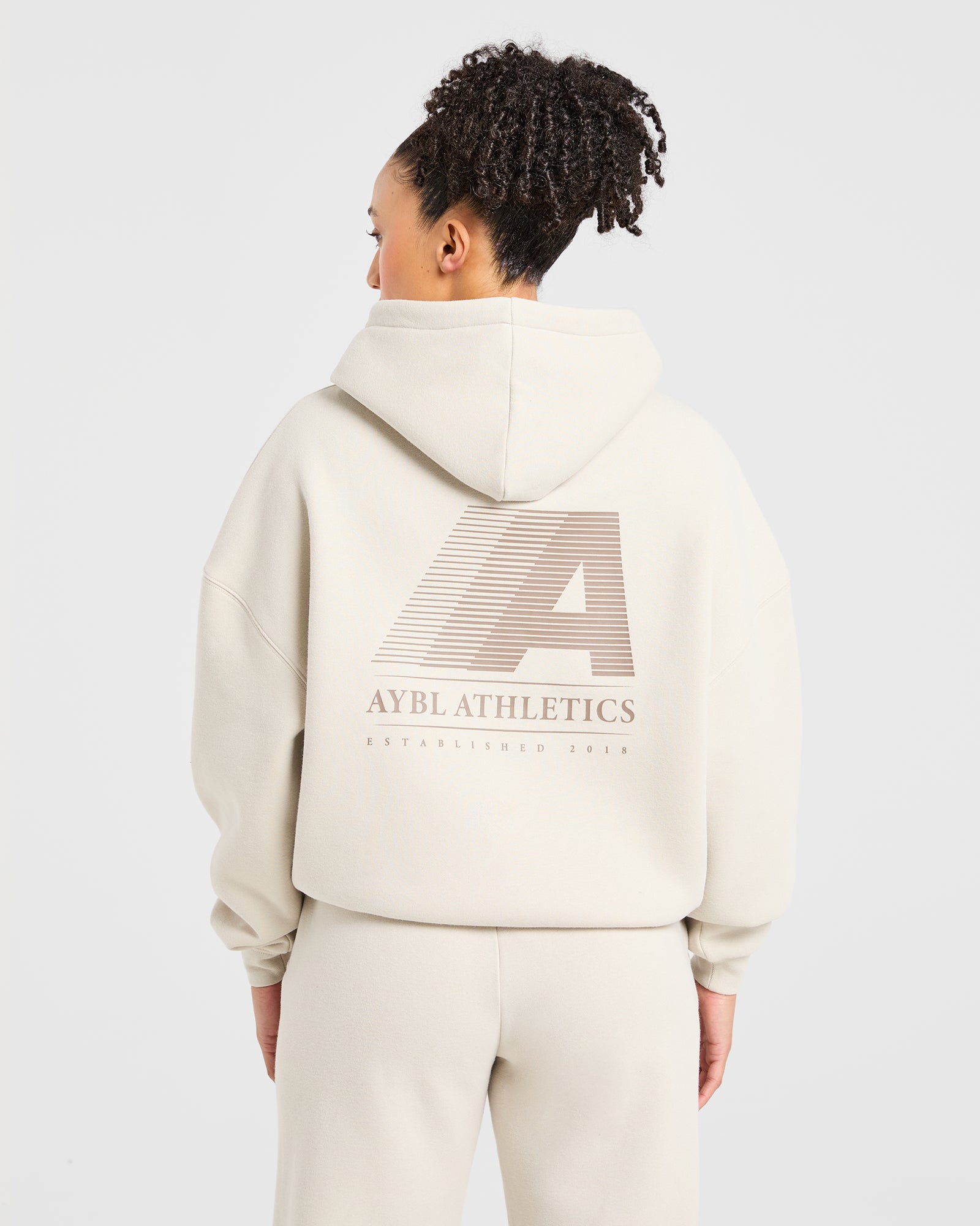 Retro Athletics Oversized Hoodie - Sand