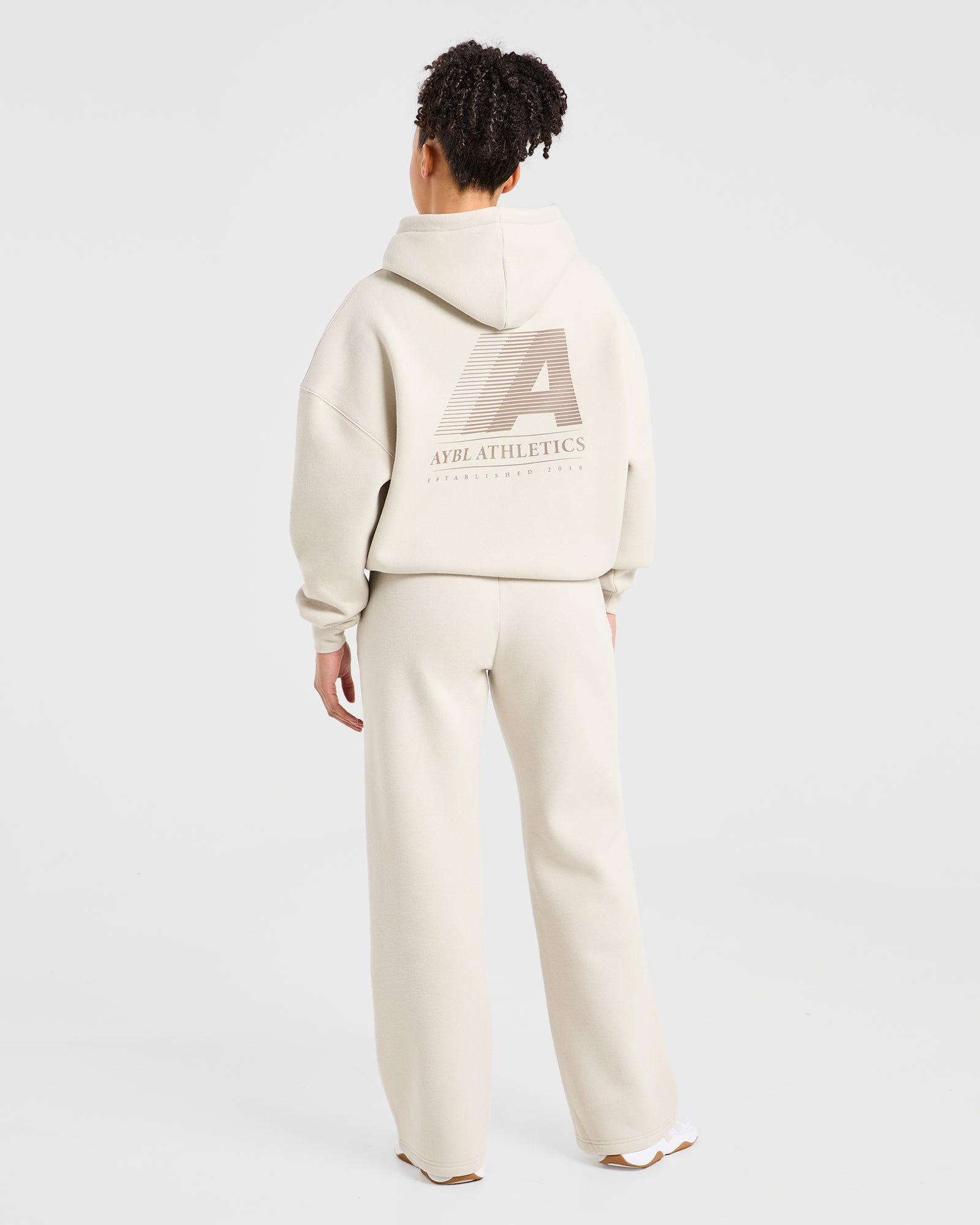 Retro Athletics Oversized Straight Leg Joggers - Sand