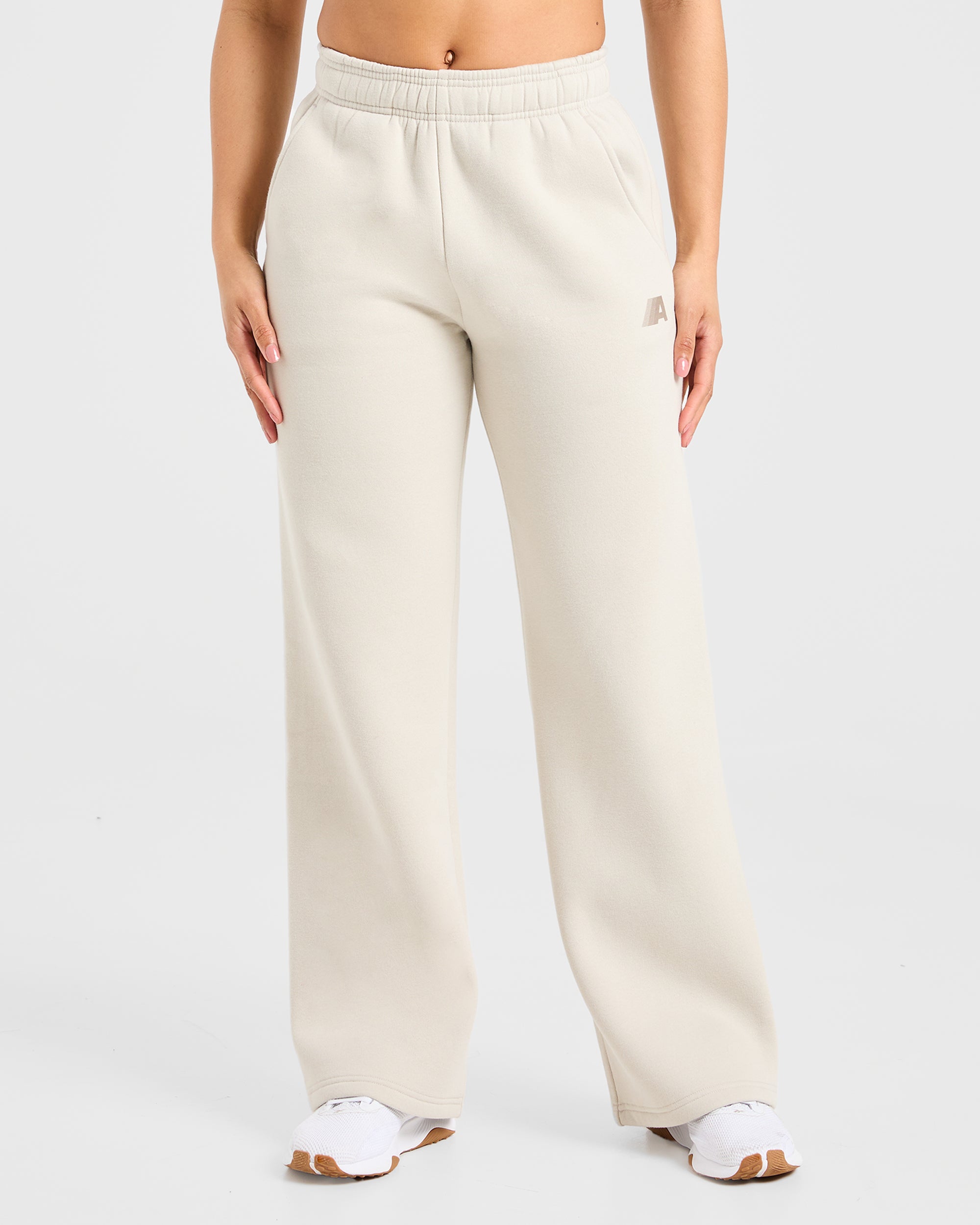 Retro Athletics Oversized Straight Leg Joggers - Sand