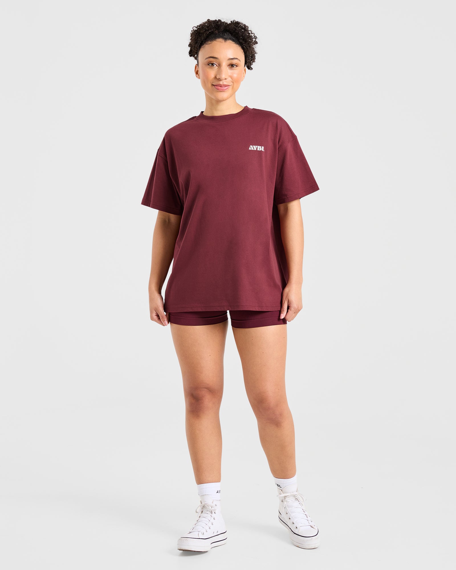 AYBL Sports Studio Oversized T Shirt - Burgundy