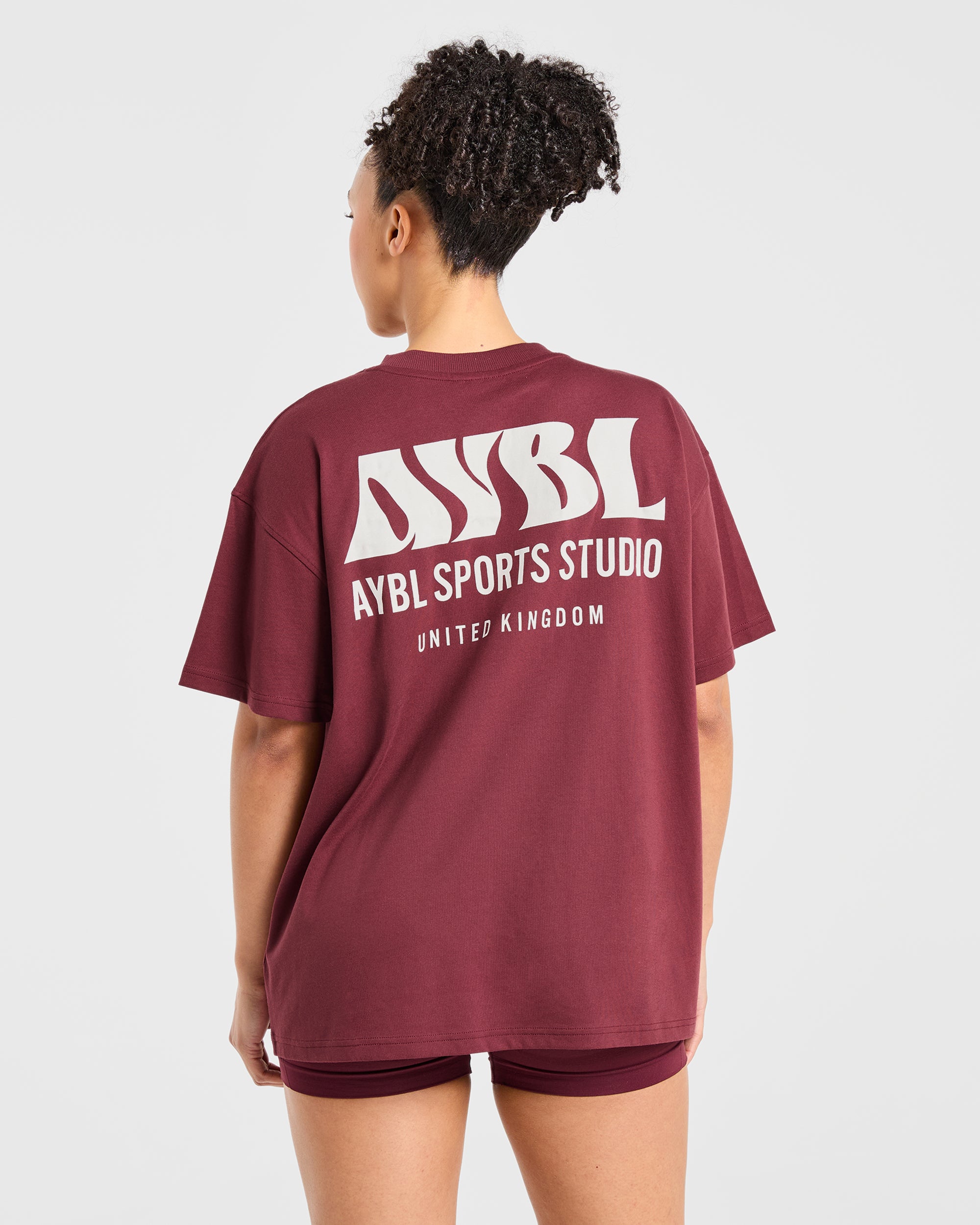 AYBL Sports Studio Oversized T Shirt - Burgundy