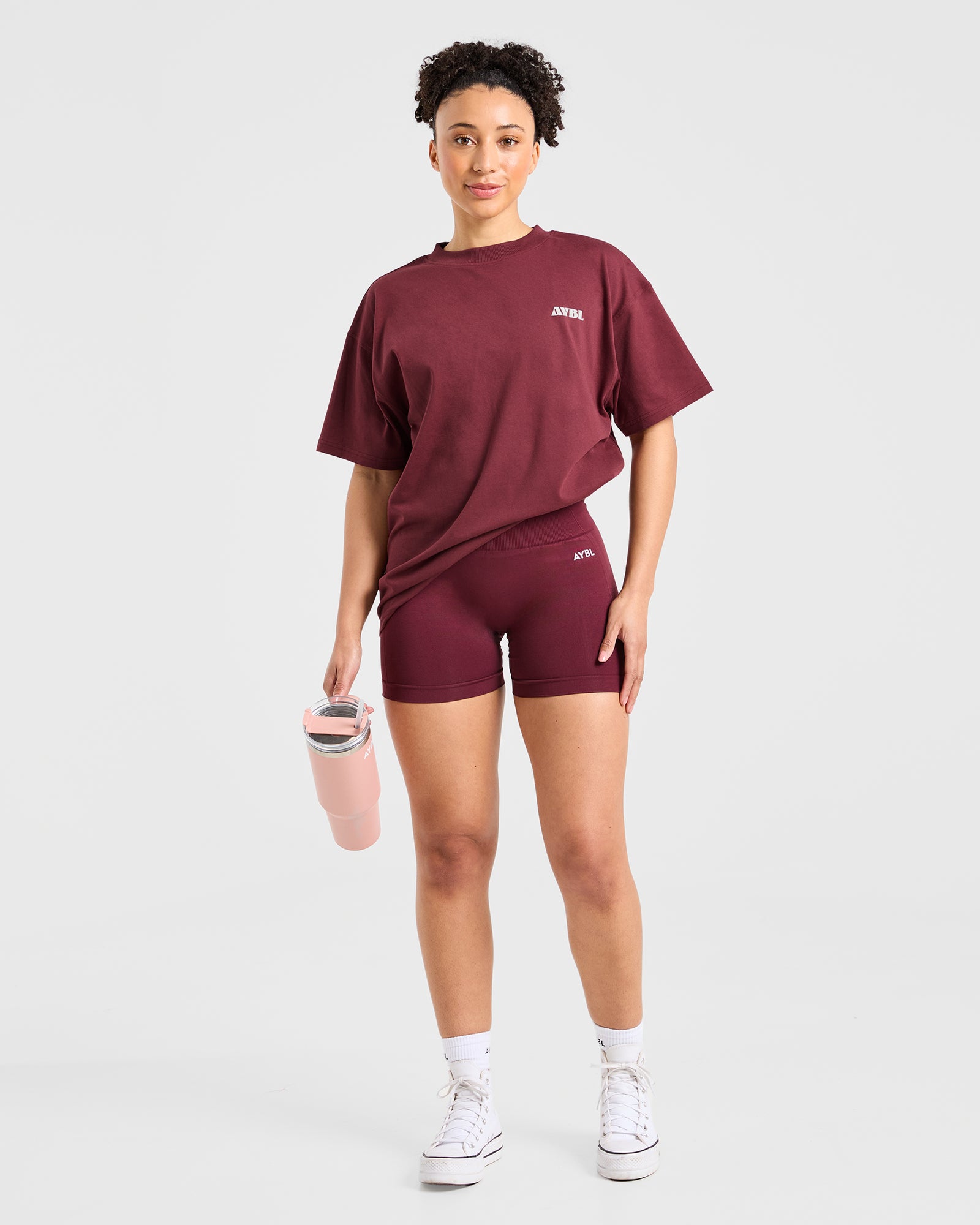 AYBL Sports Studio Oversized T Shirt - Burgundy