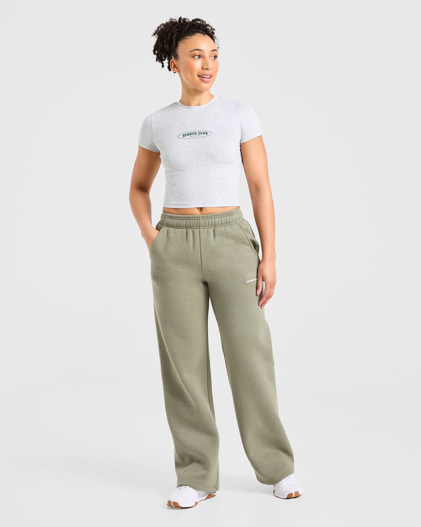 Sports Club Baby Tee - Heather Grey/Green