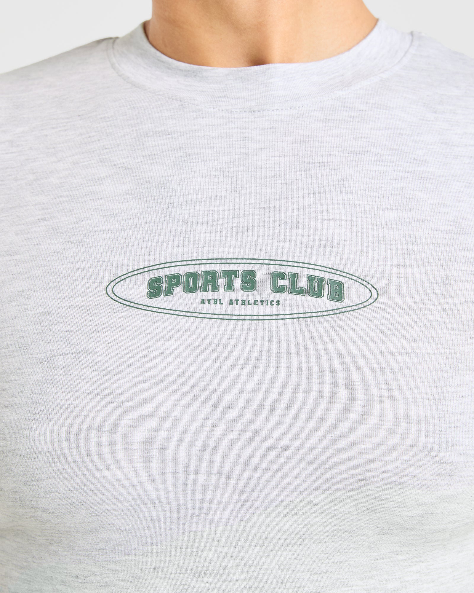 Sports Club Baby Tee - Heather Grey/Green