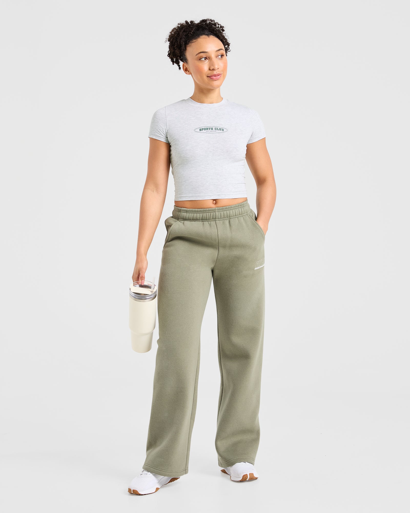 Sports Club Baby Tee - Heather Grey/Green