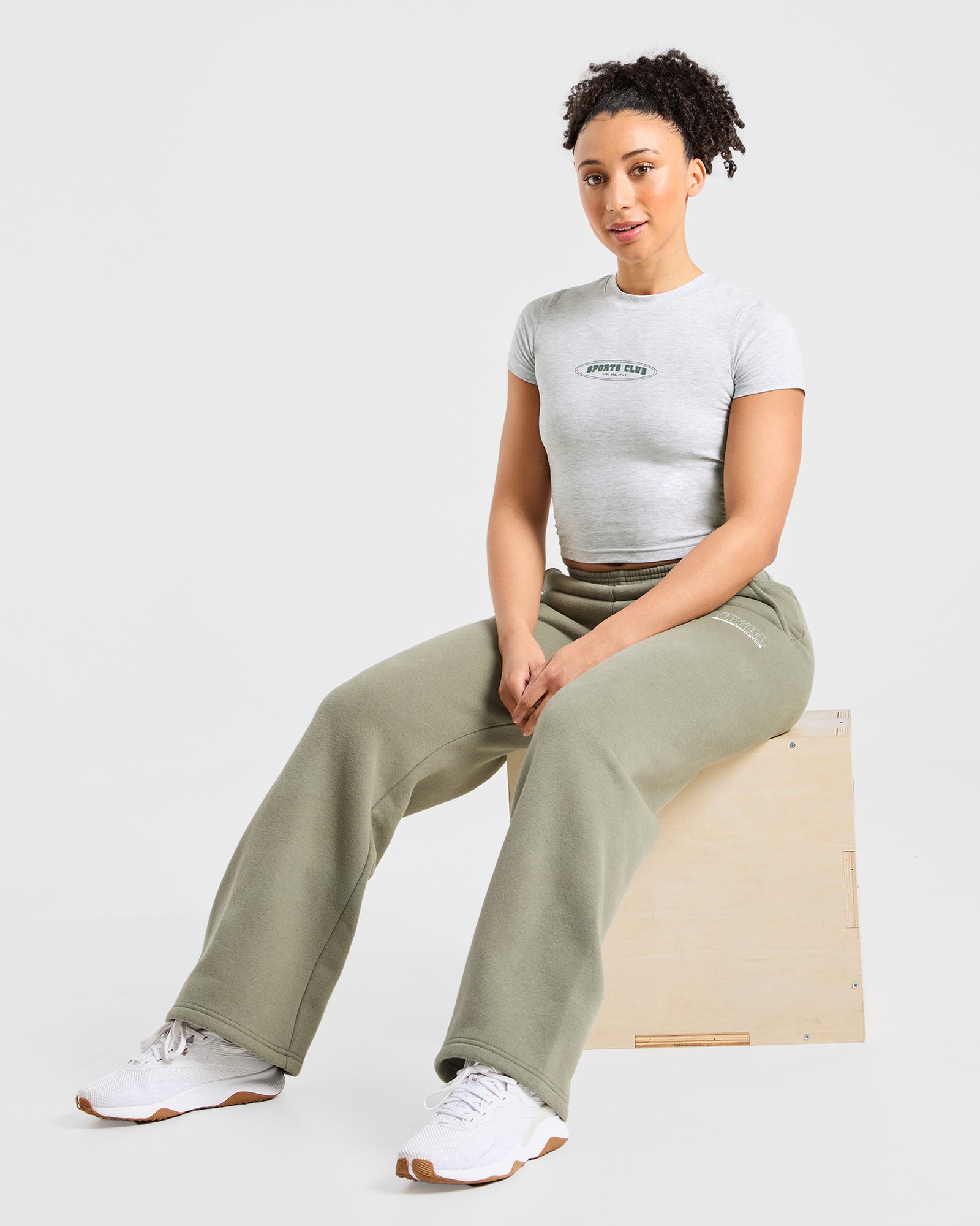 Sports Club Baby Tee - Heather Grey/Green