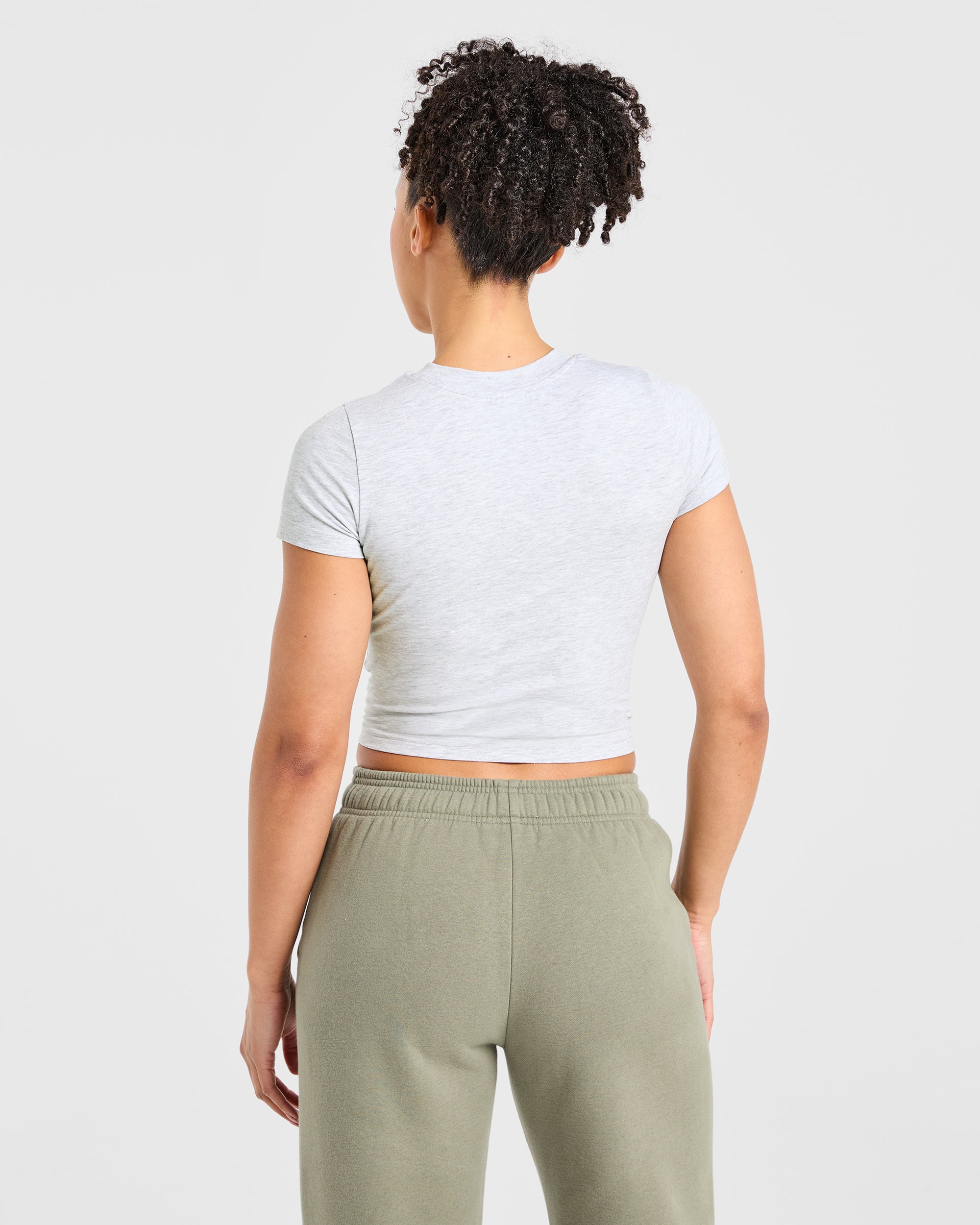 Sports Club Baby Tee - Heather Grey/Green