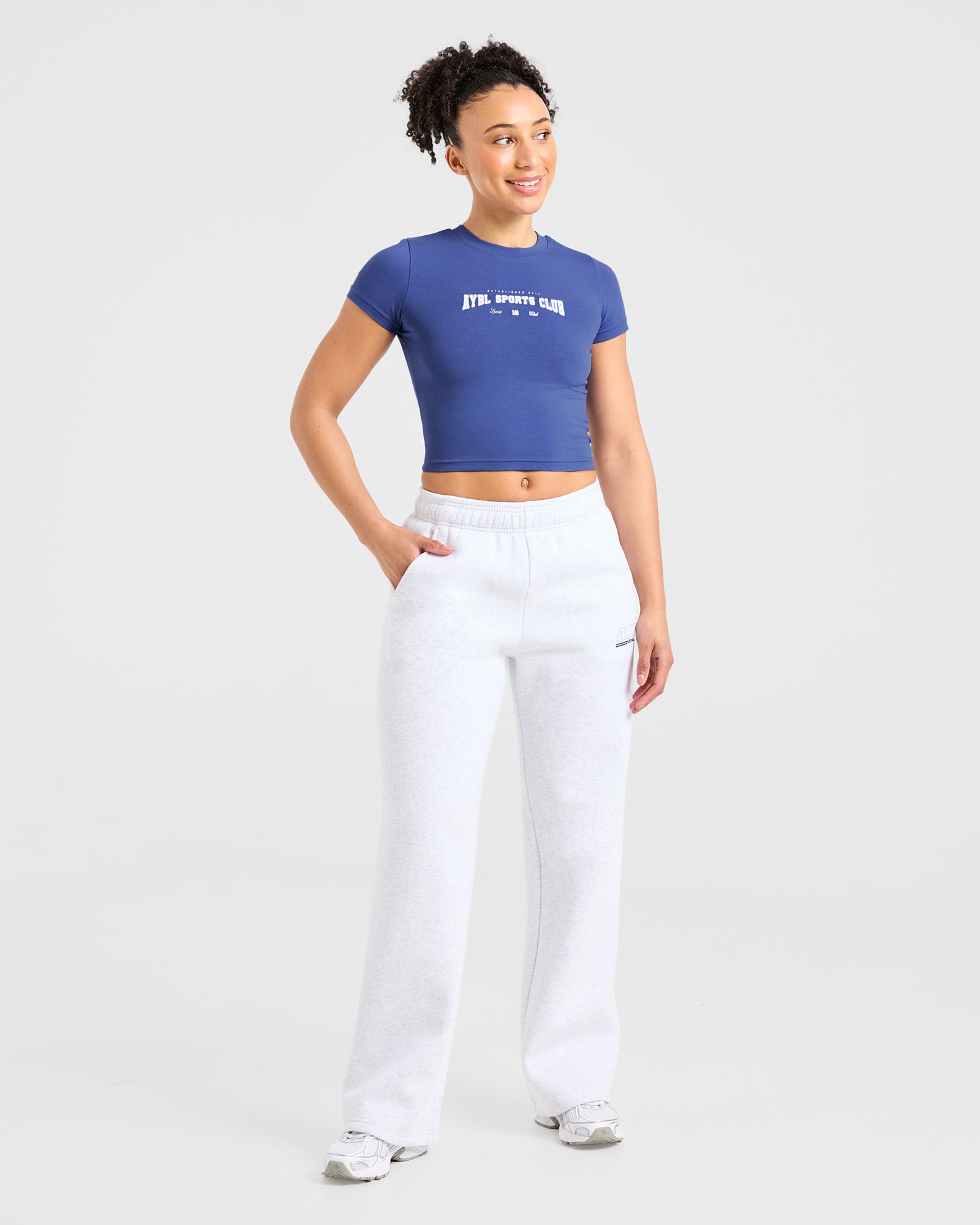 Sports Club Varsity Baby Tee - Cobalt