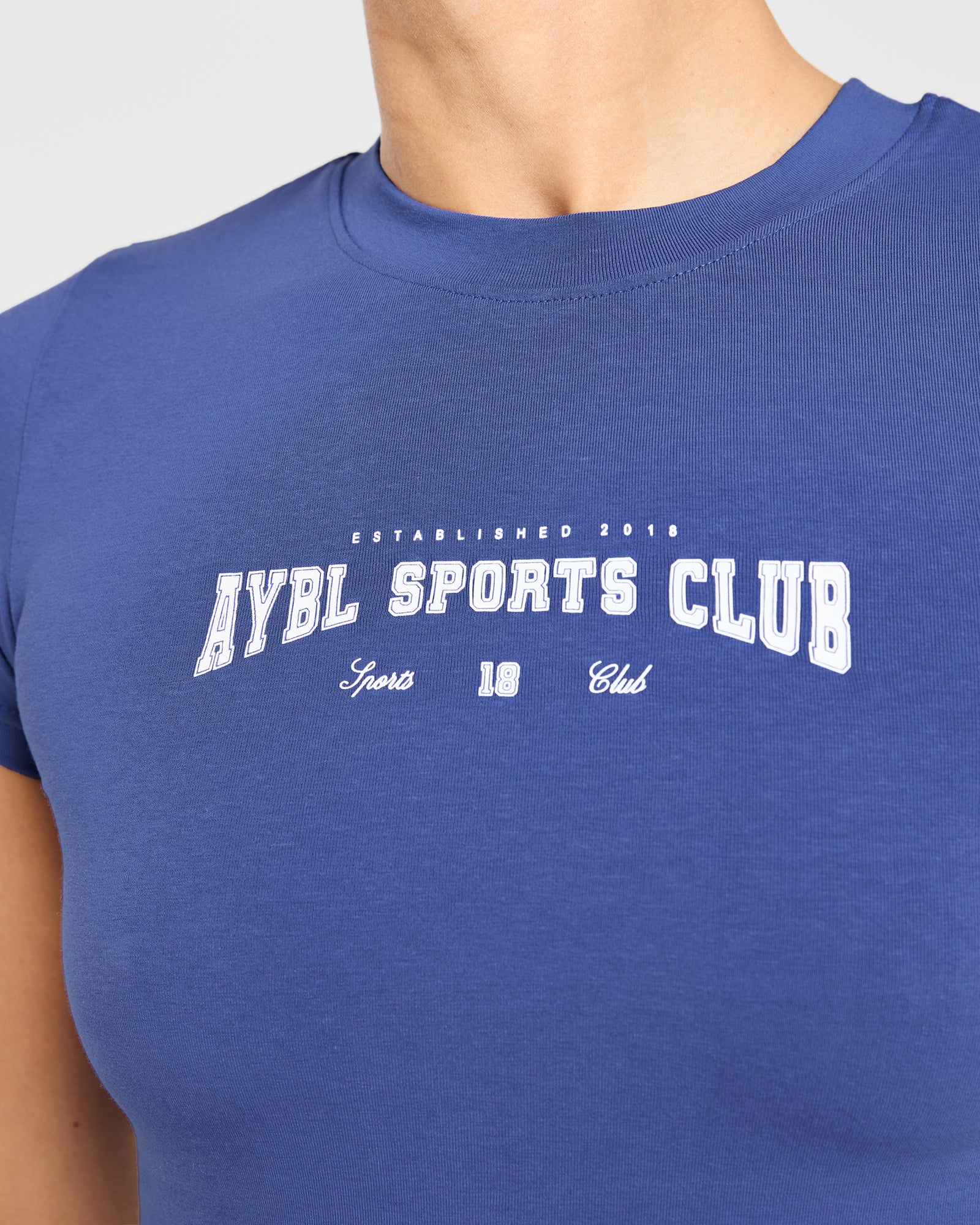 Sports Club Varsity Baby Tee - Cobalt