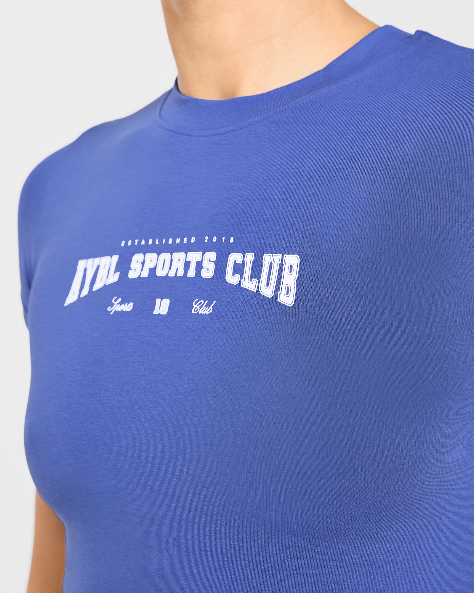 Sports Club Varsity Baby Tee - Cobalt