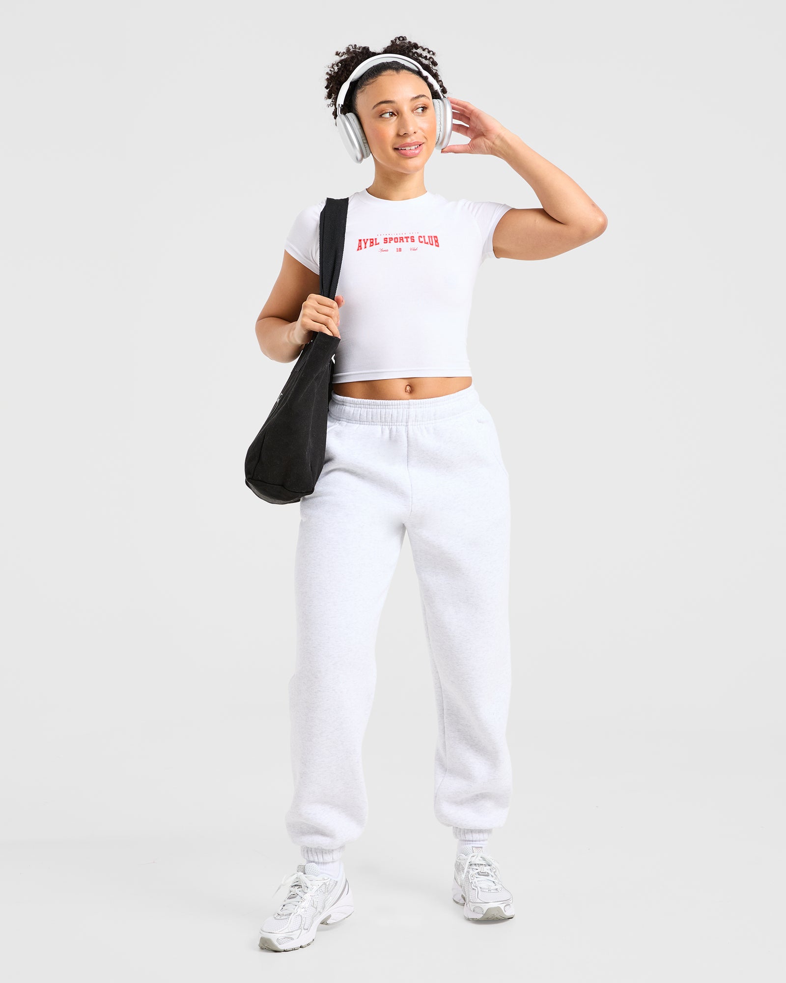 Sports Club Varsity Baby Tee - White/Red (Copy)