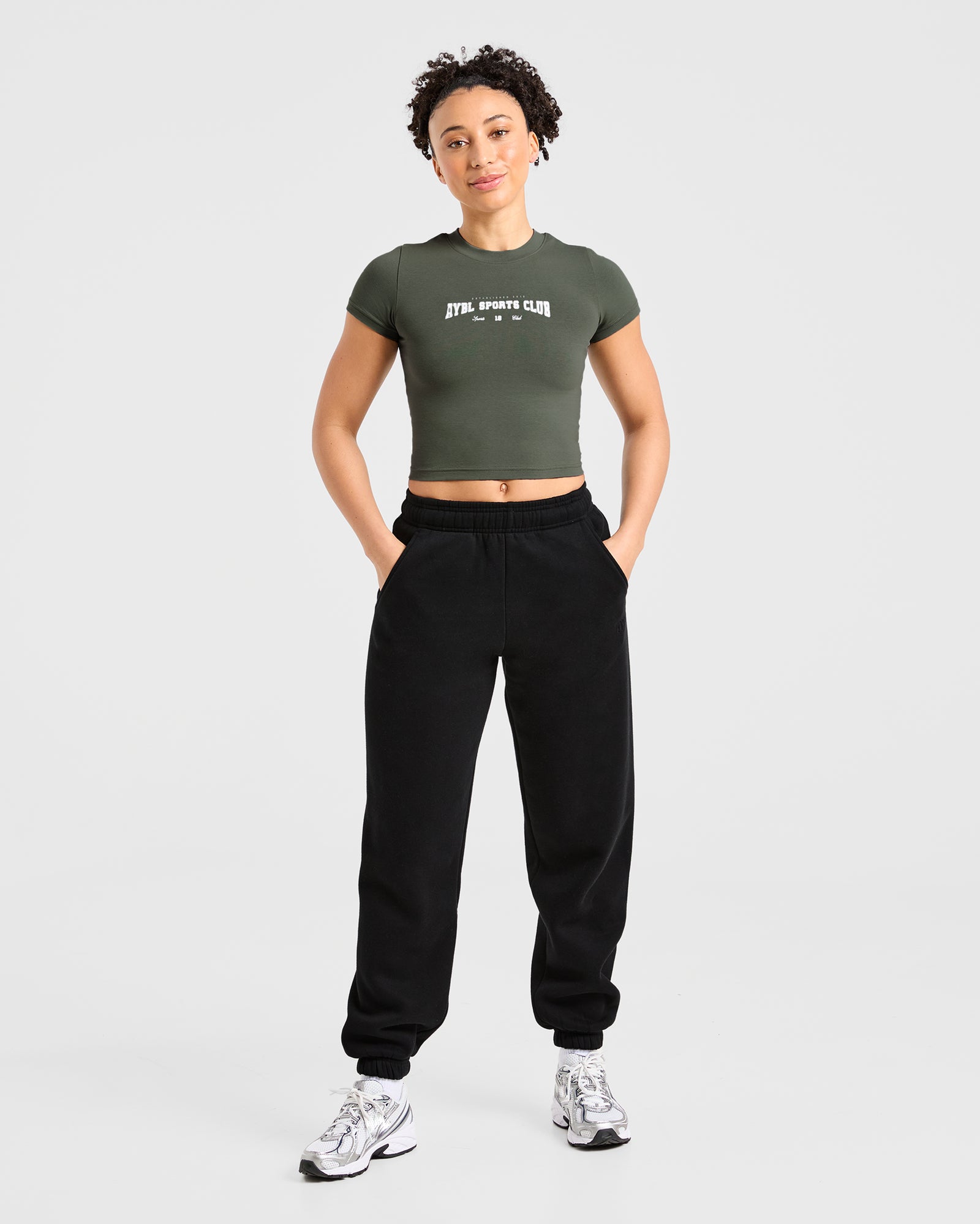 Sports Club Varsity Baby Tee - Forest Green (Copy)