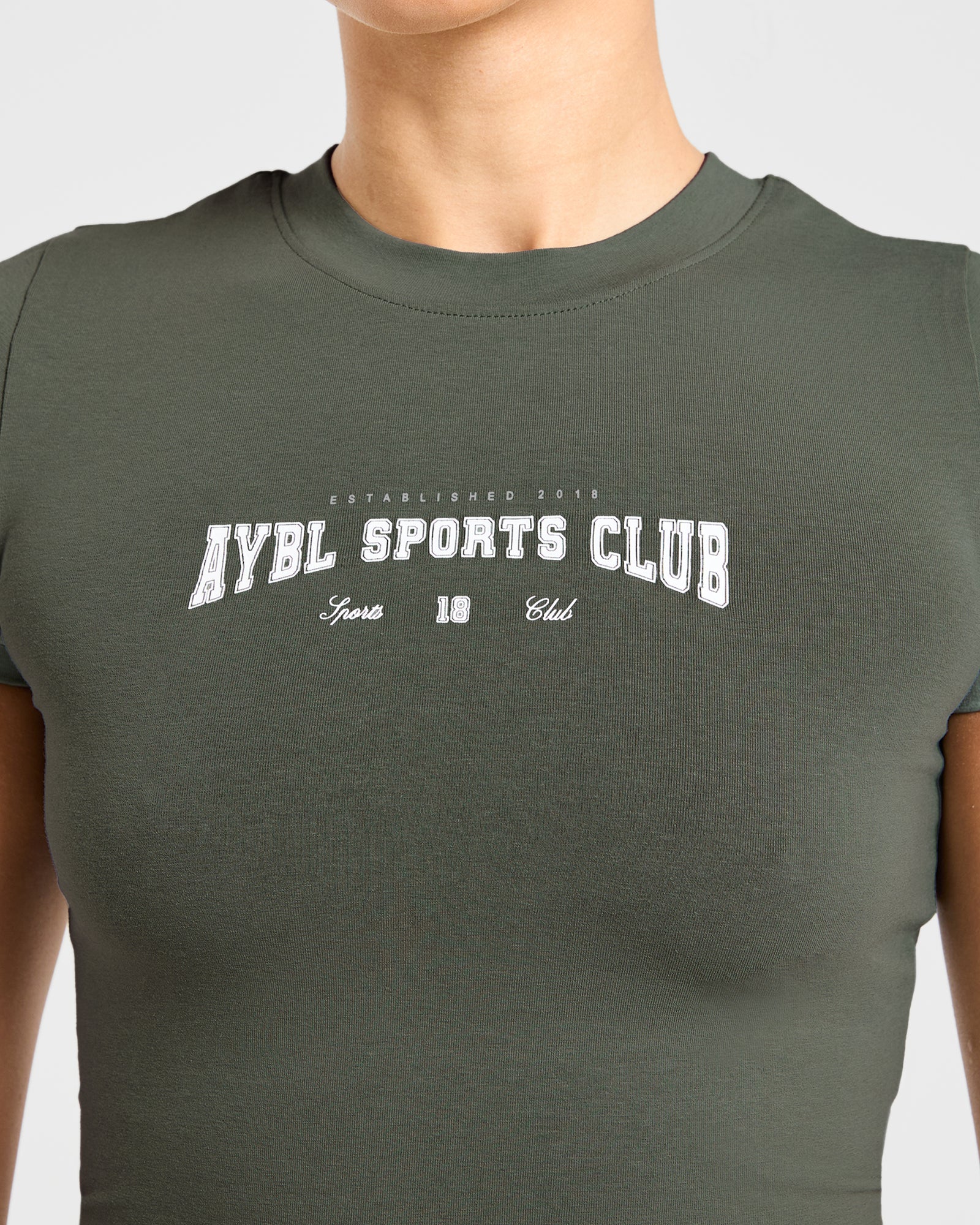 Sports Club Varsity Baby Tee - Forest Green (Copy)