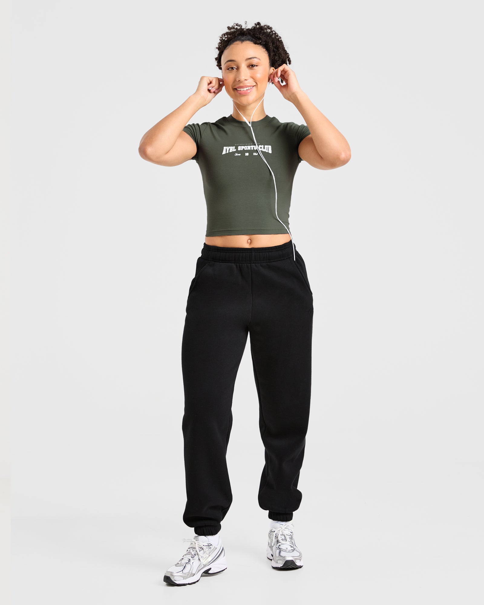 Sports Club Varsity Baby Tee - Forest Green (Copy)