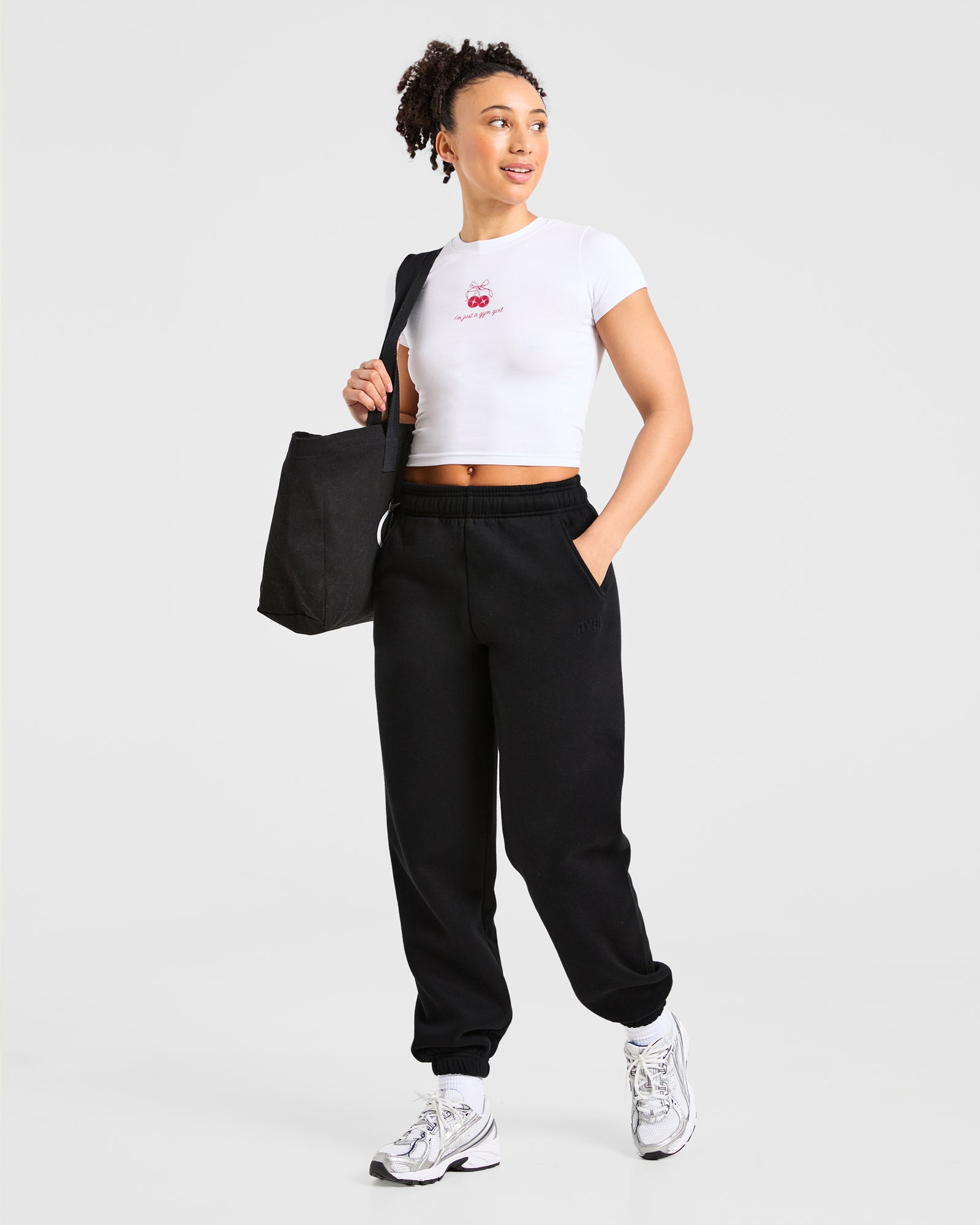 Just a Gym Girl Baby Tee - White/Red (Copy)