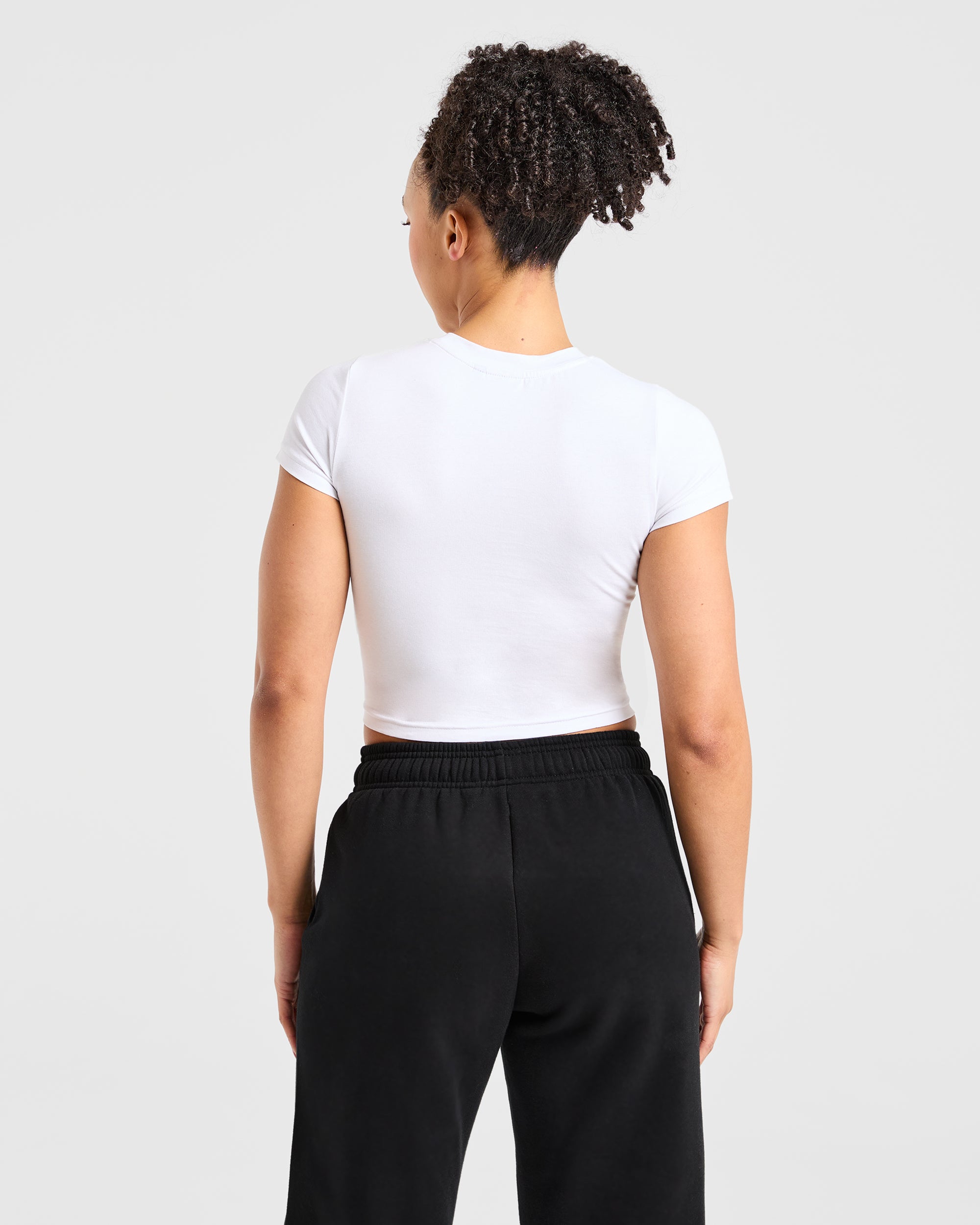 Just a Gym Girl Baby Tee - White/Red (Copy)