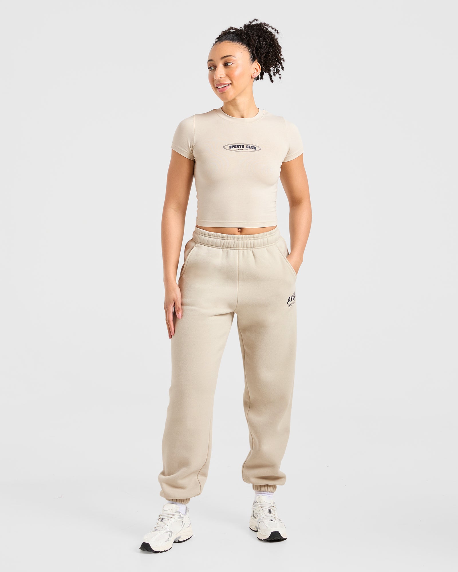 Sports Club Baby Tee - Beige/Navy