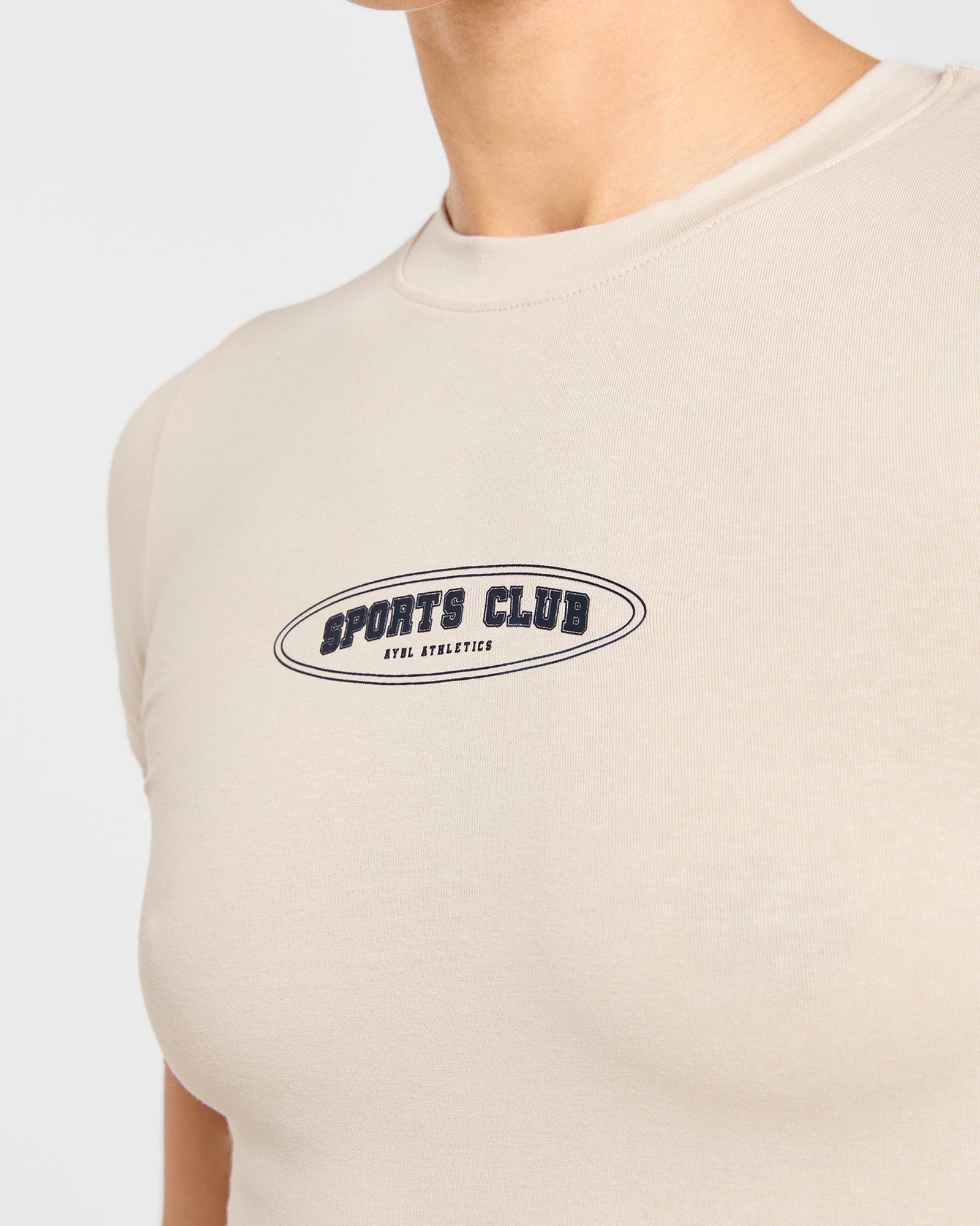 Sports Club Baby Tee - Beige/Navy