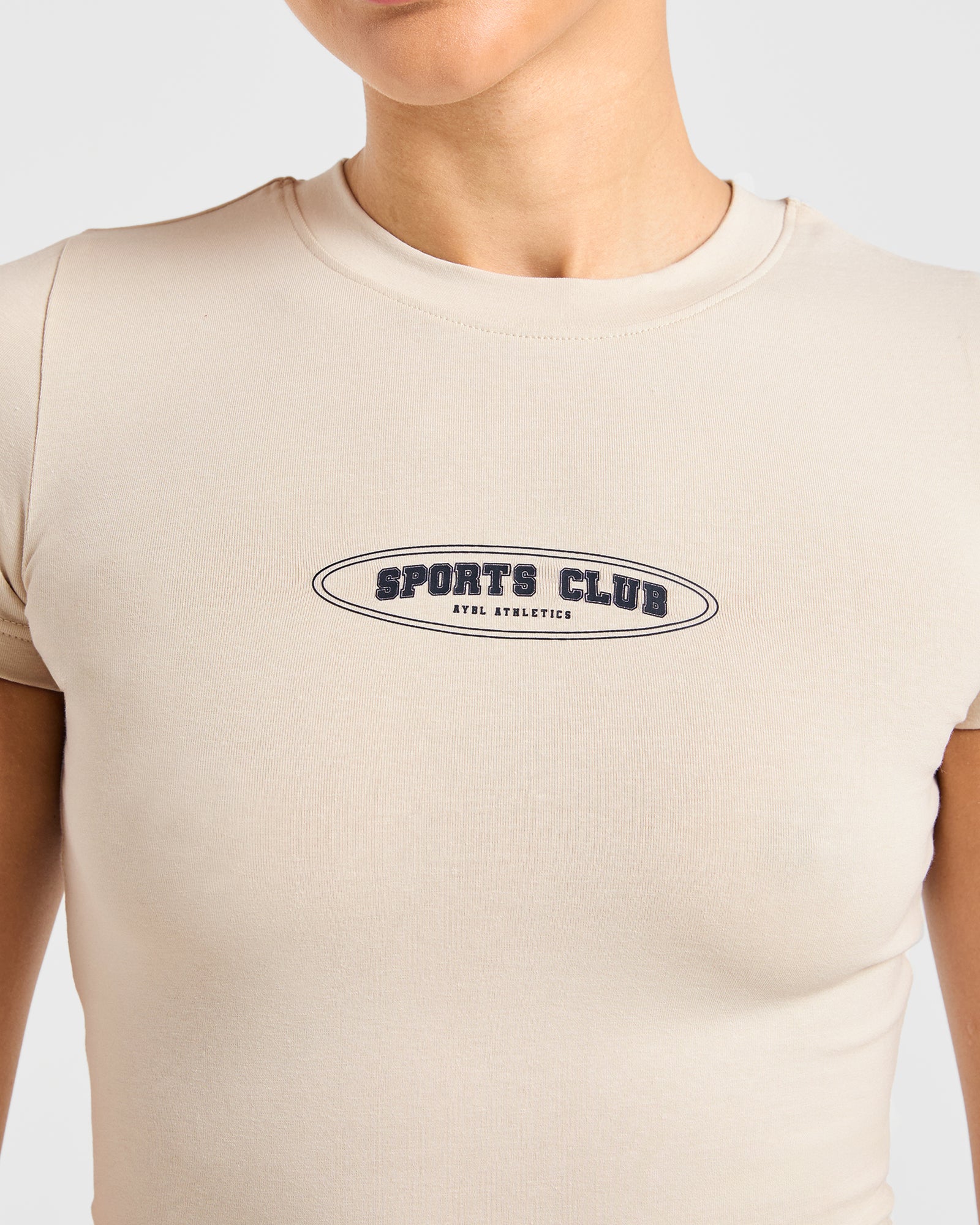 Sports Club Baby Tee - Beige/Navy