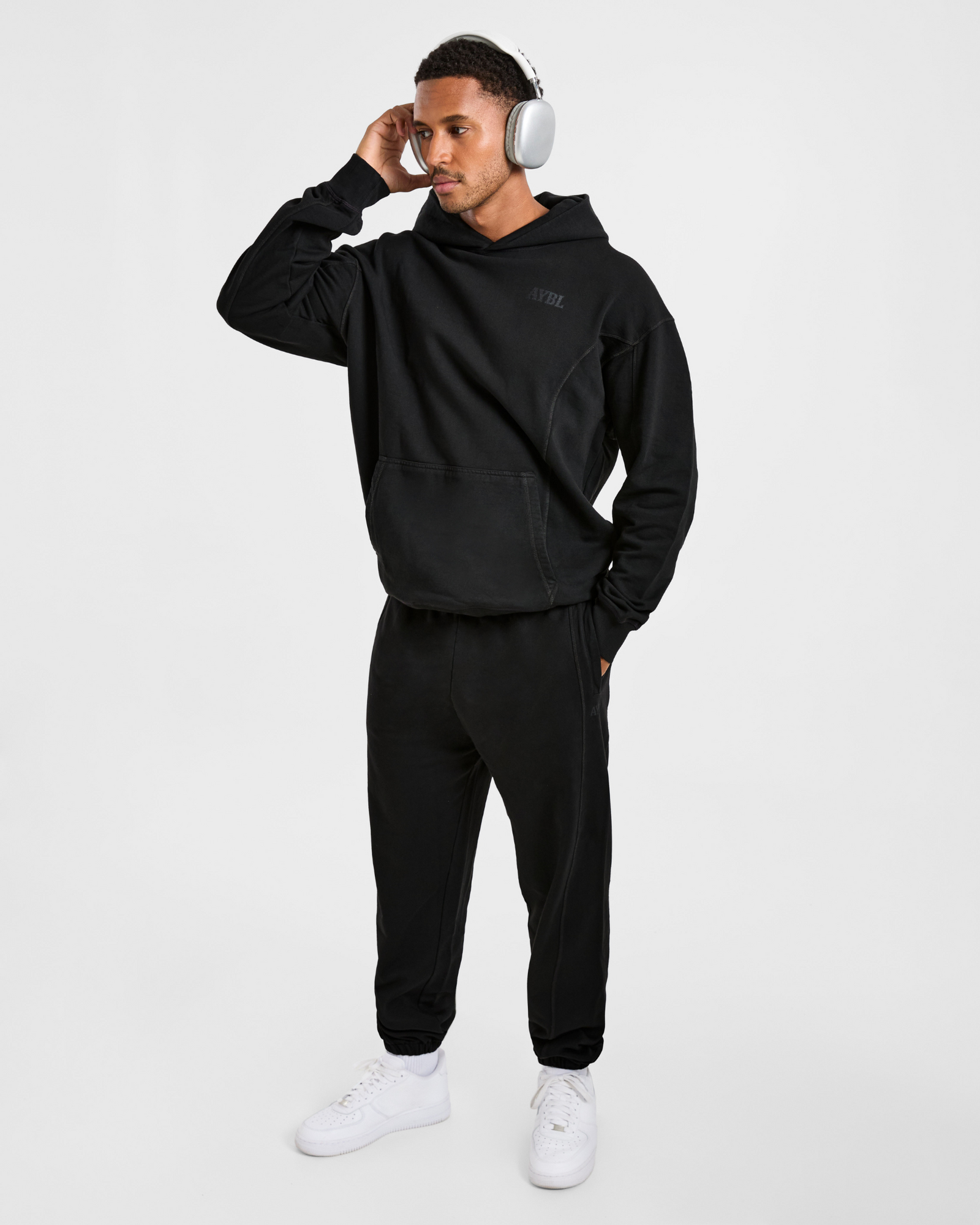 Lift Club Distressed Joggers - Black/Charcoal