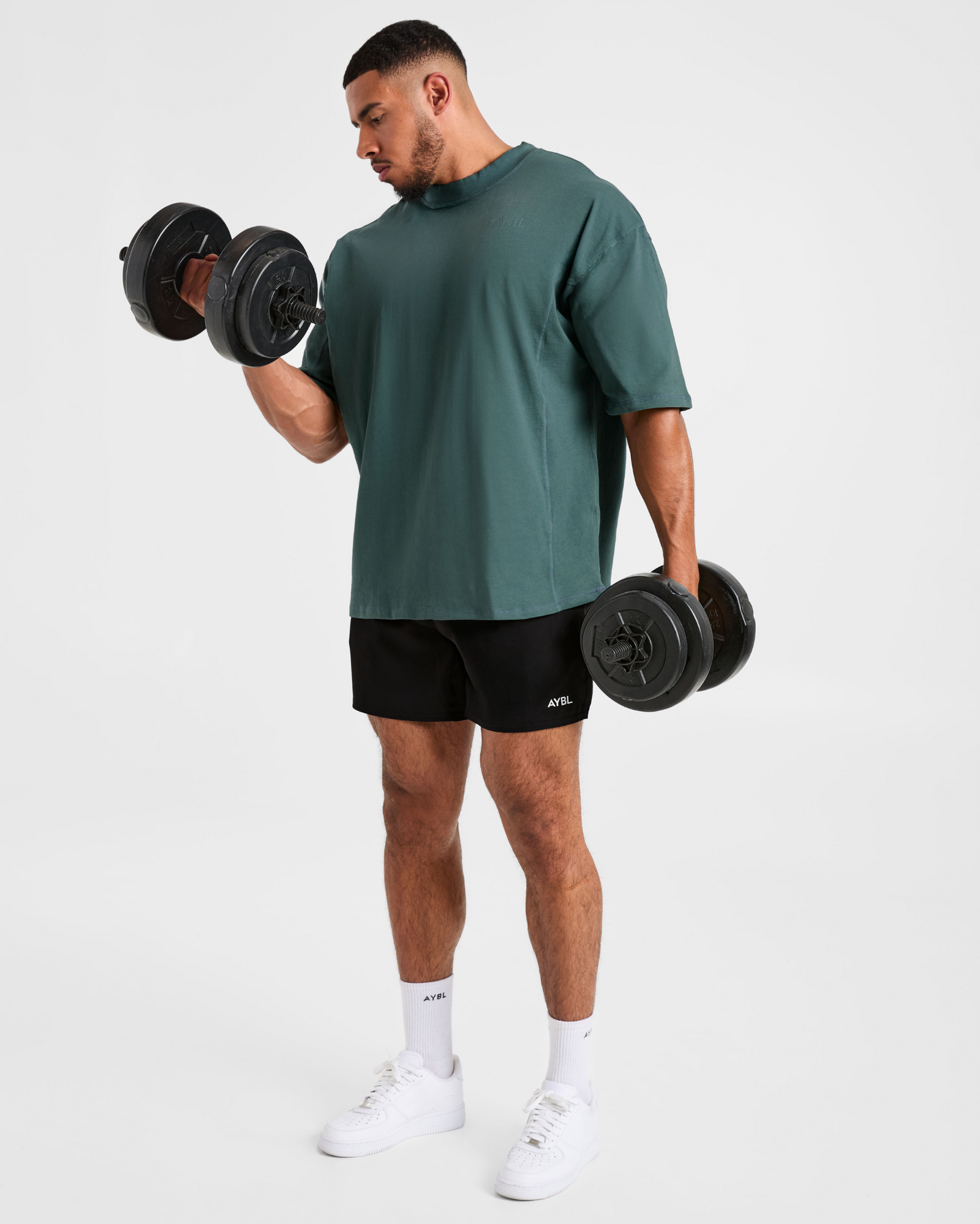 Lift Club Distressed Oversized T Shirt - Washed Teal