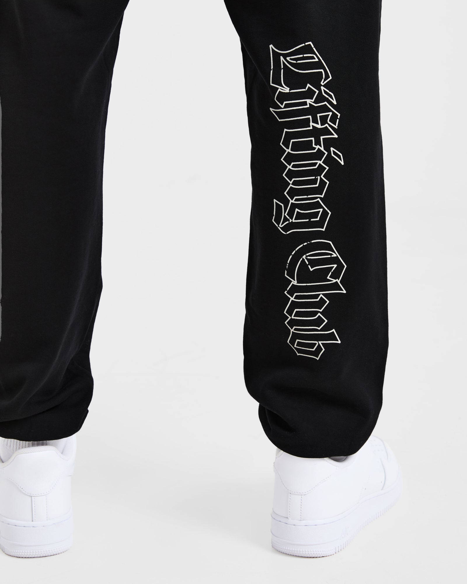 Lifting Club Gothic Oversized Joggers - Black/Off White