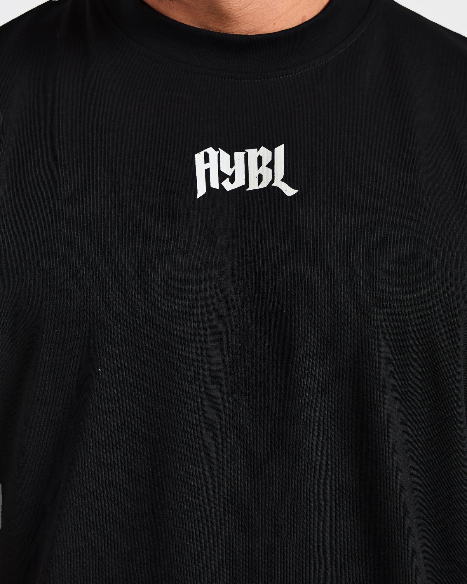 Lifting Club Gothic Oversized T Shirt - Black/Off White