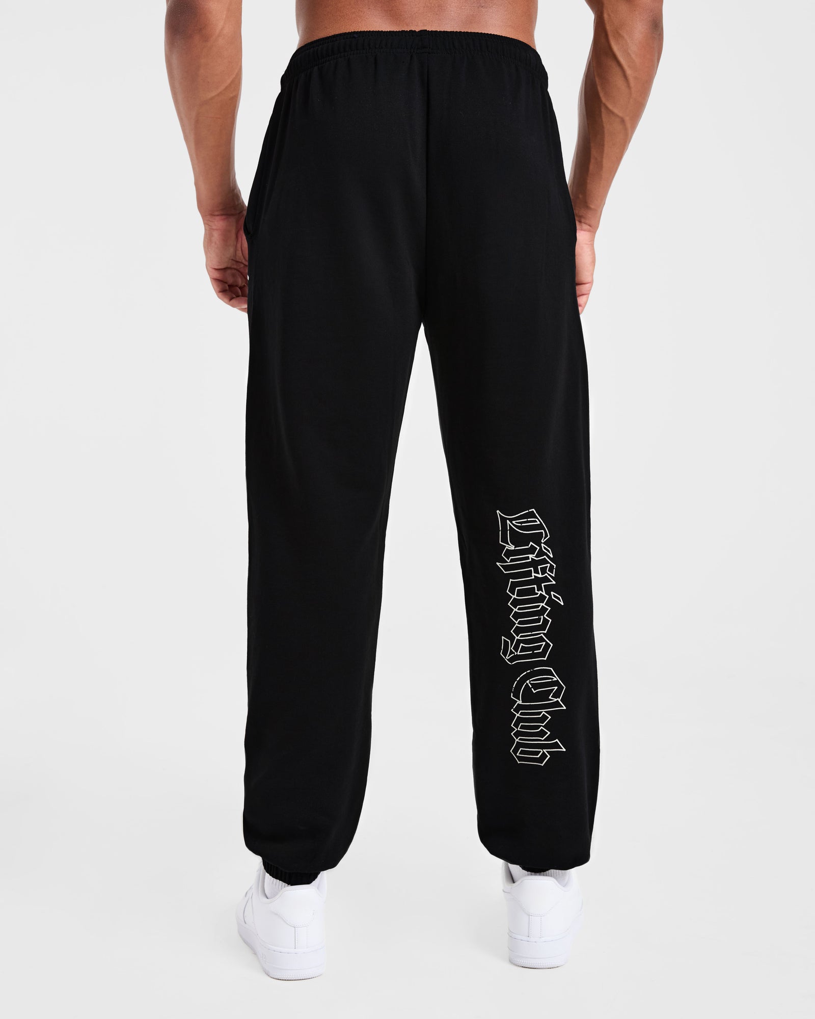 Lifting Club Gothic Oversized Joggers - Black/Off White