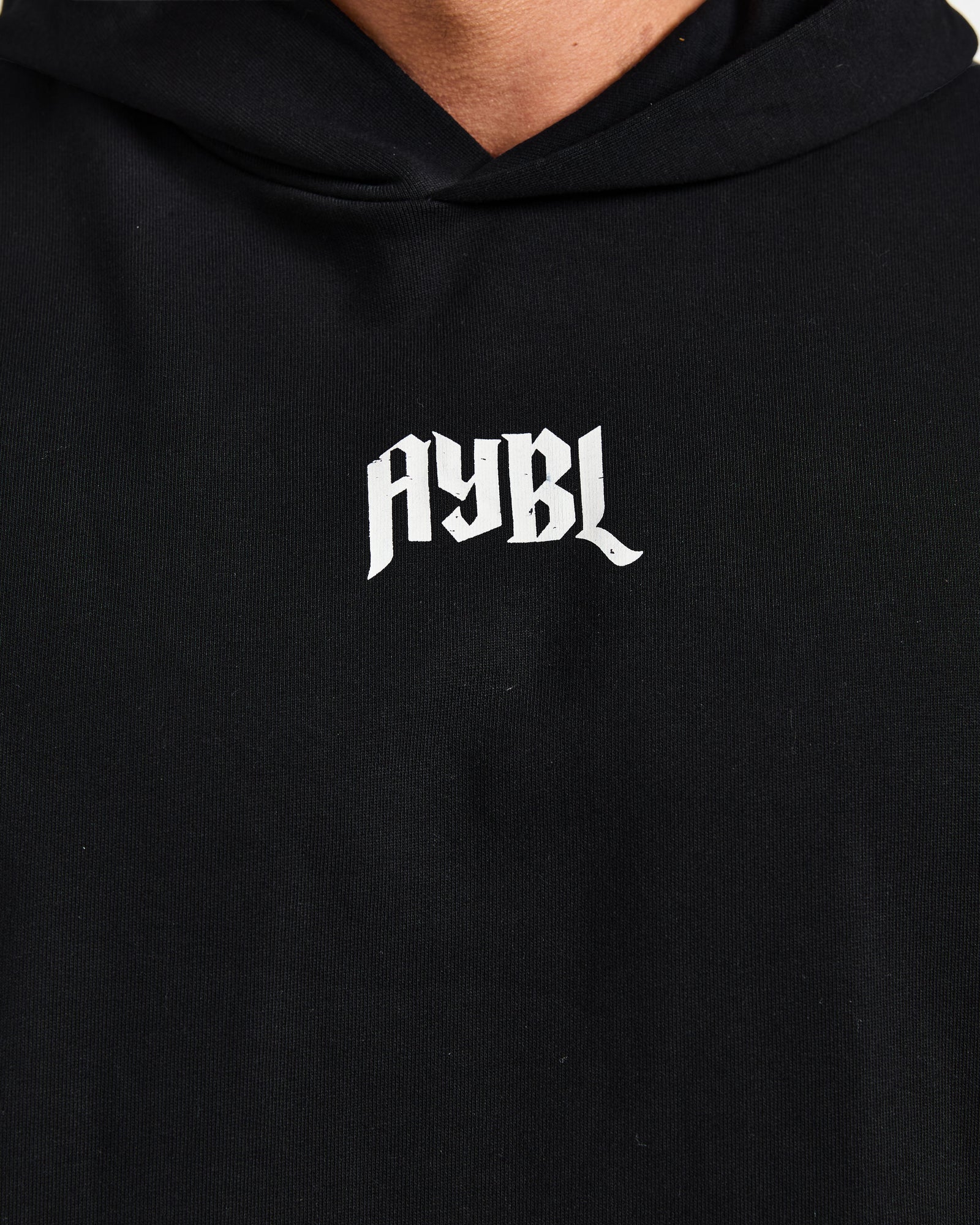 Lifting Club Gothic Oversized Hoodie - Black/Off White