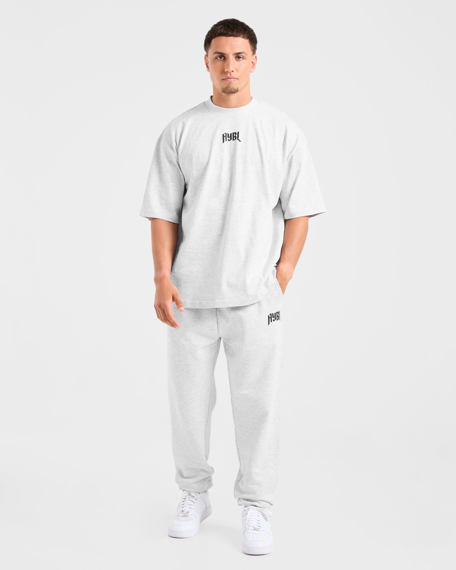 Lifting Club Gothic Oversized Joggers - Grey Marl