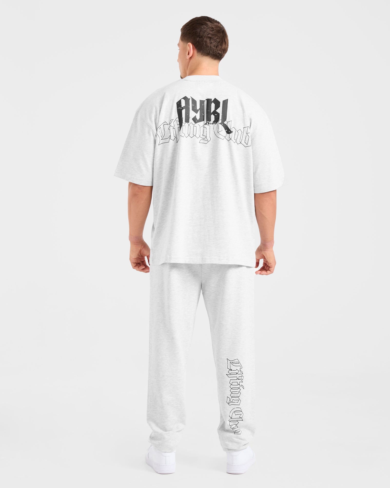 Lifting Club Gothic Oversized Joggers - Grey Marl