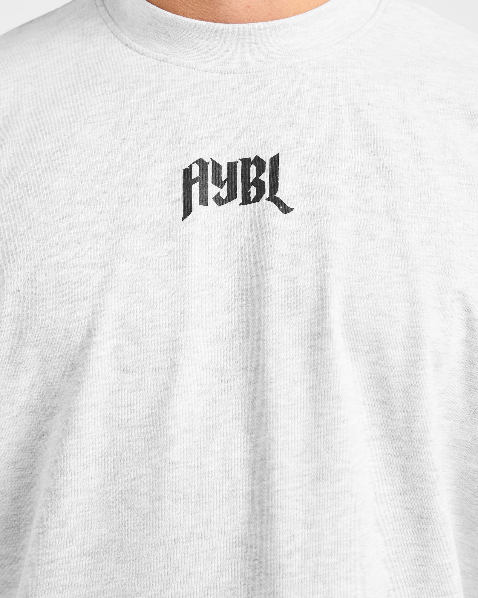 Lifting Club Gothic Oversized T Shirt - Grey Marl