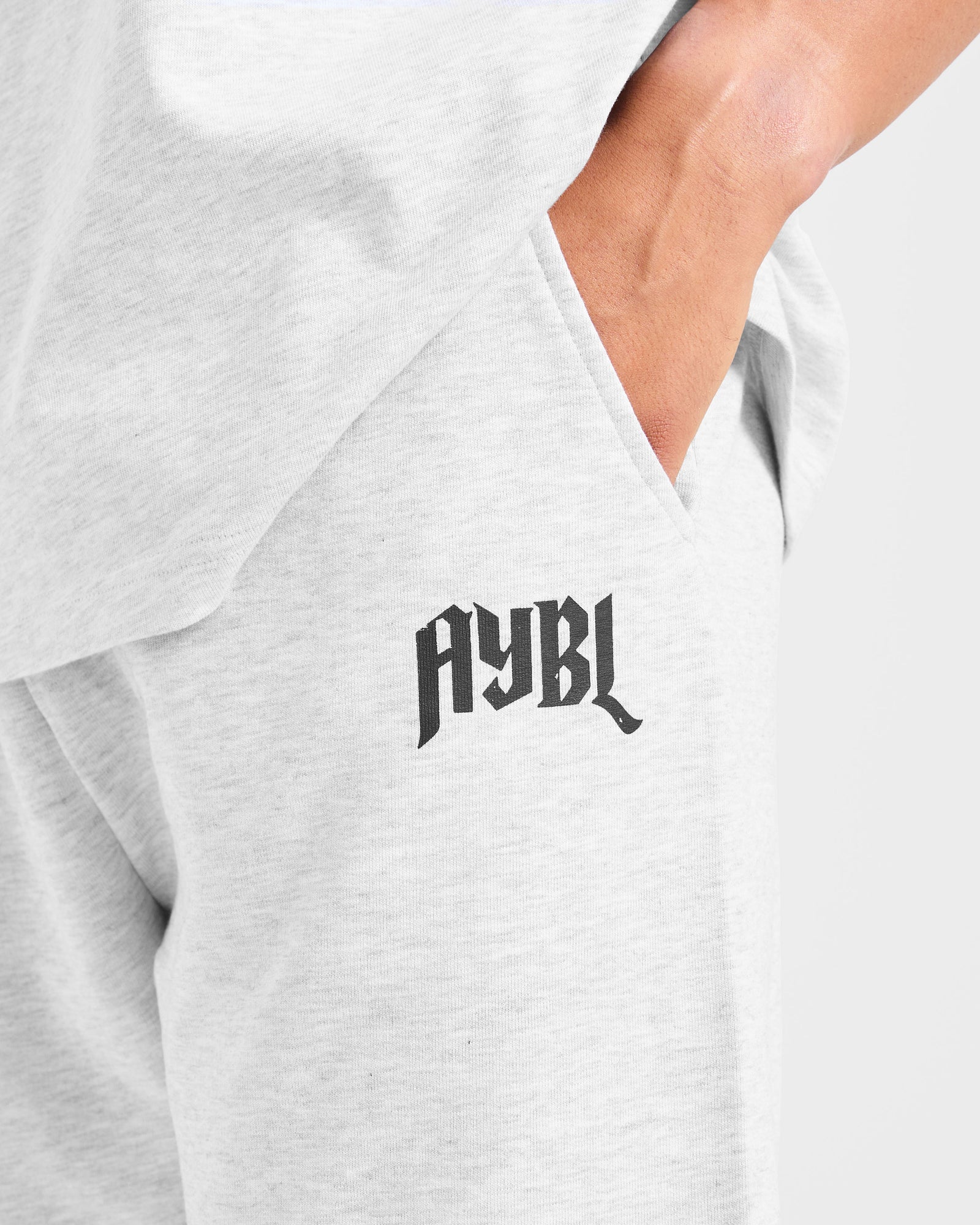 Lifting Club Gothic Oversized Joggers - Grey Marl