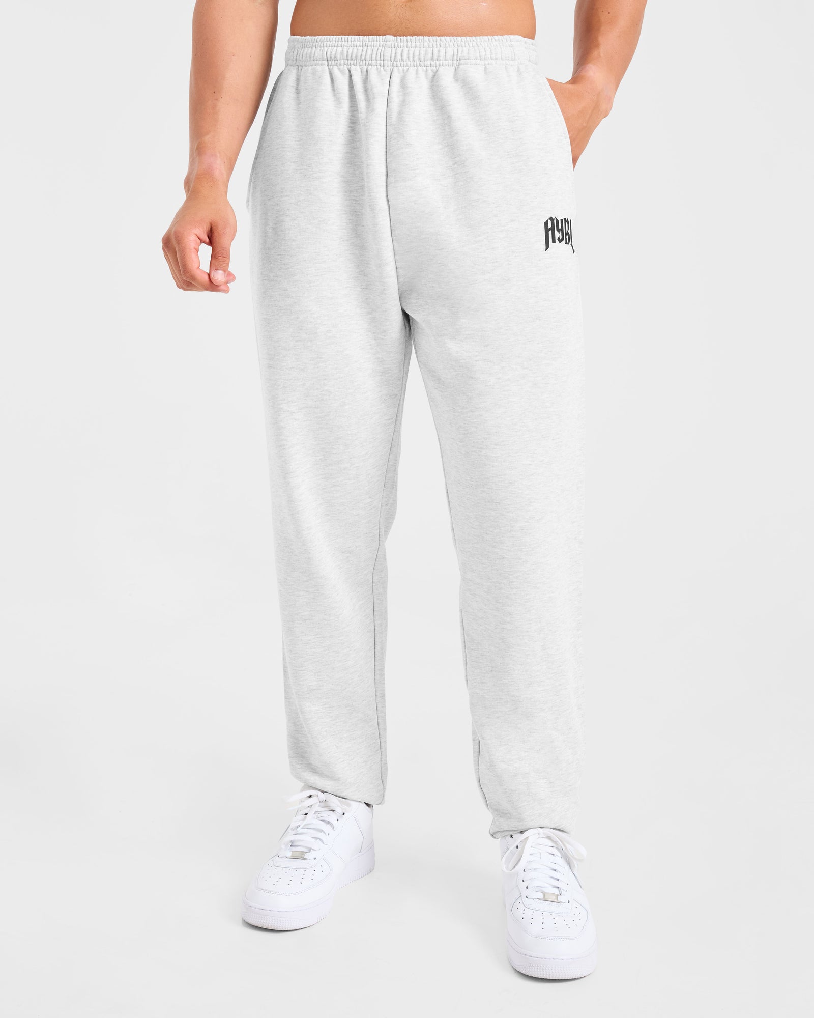 Lifting Club Gothic Oversized Joggers - Grey Marl