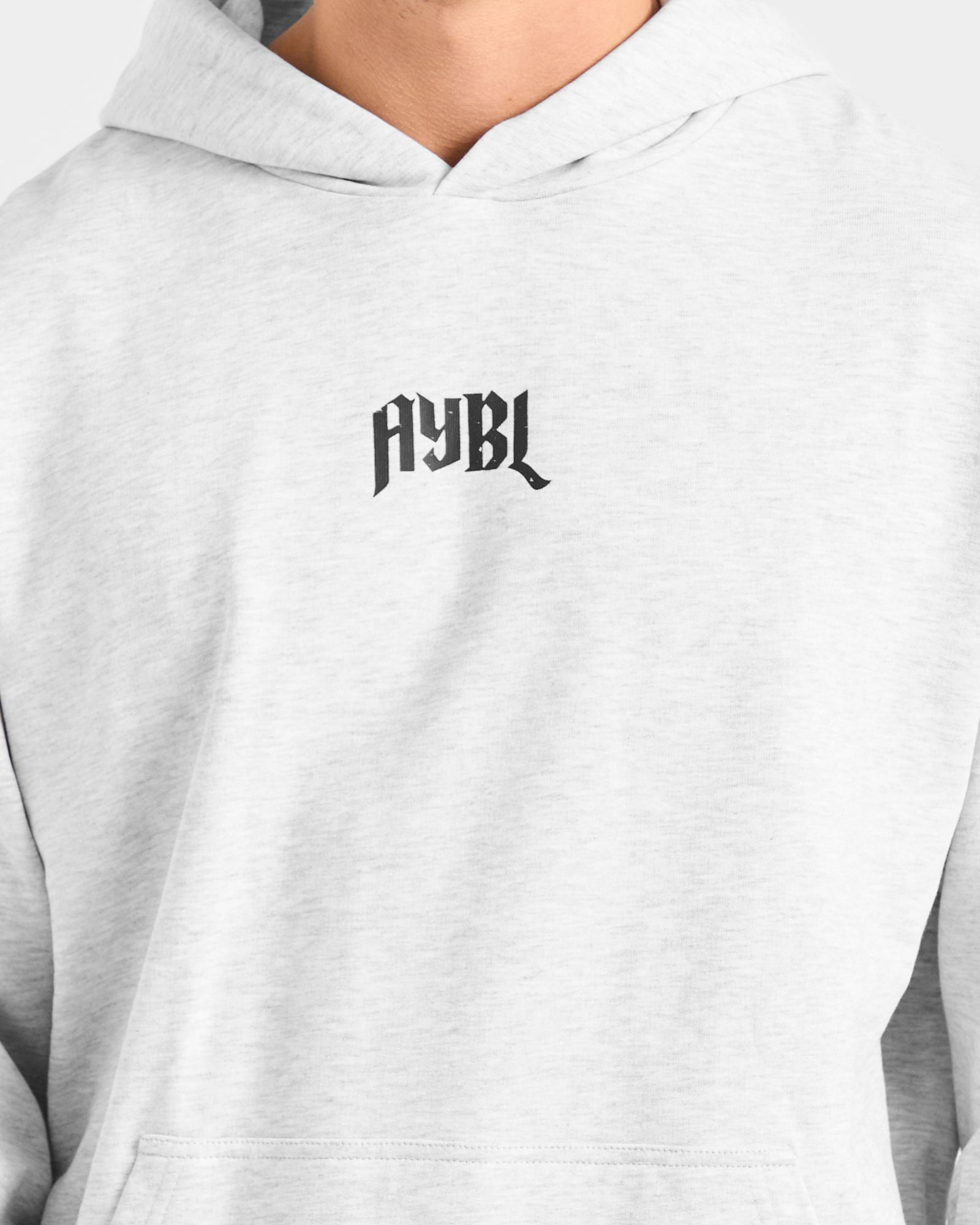 Lifting Club Gothic Oversized Hoodie - Grey Marl