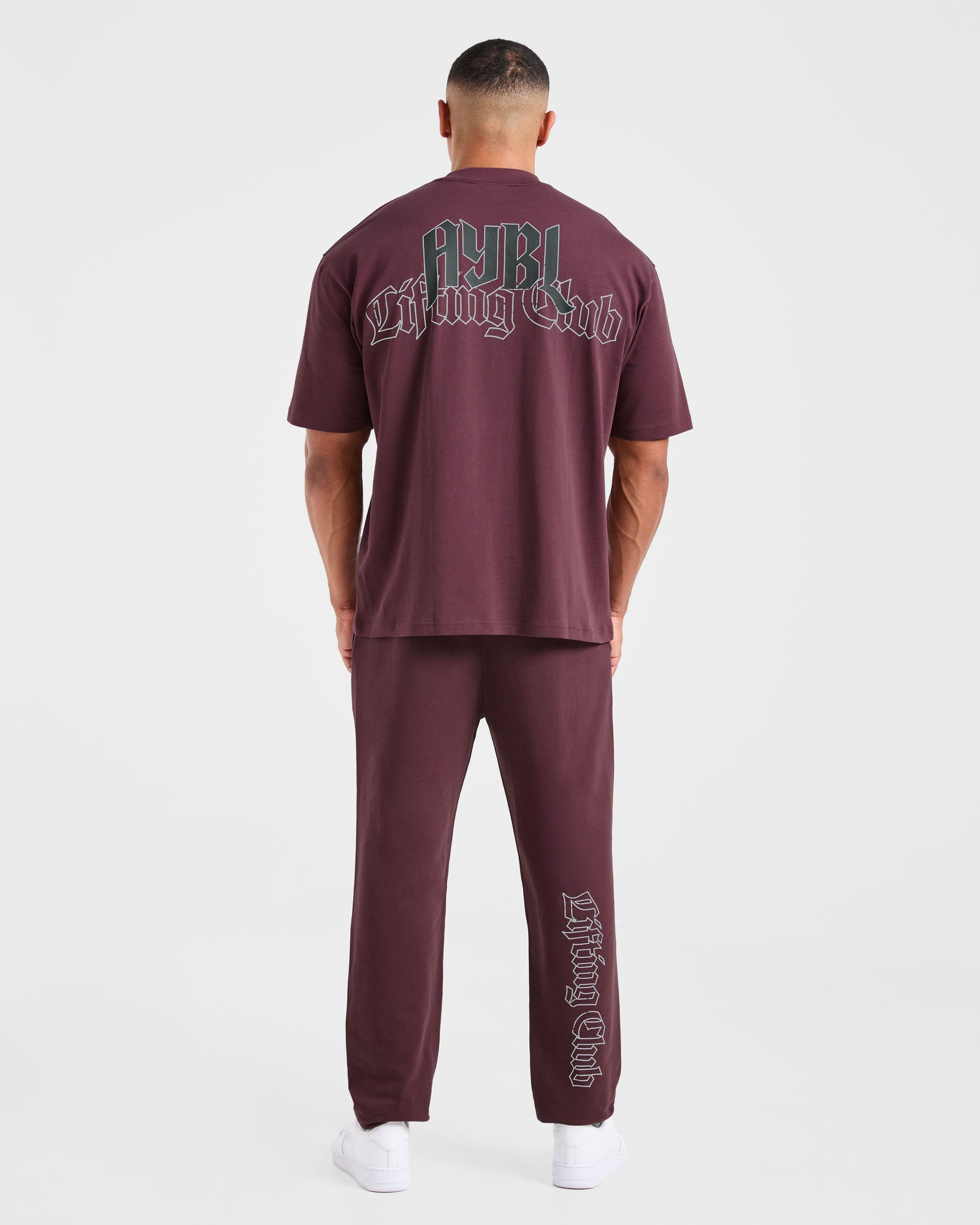 Lifting Club Gothic Oversized T Shirt - Dusty Plum/Black