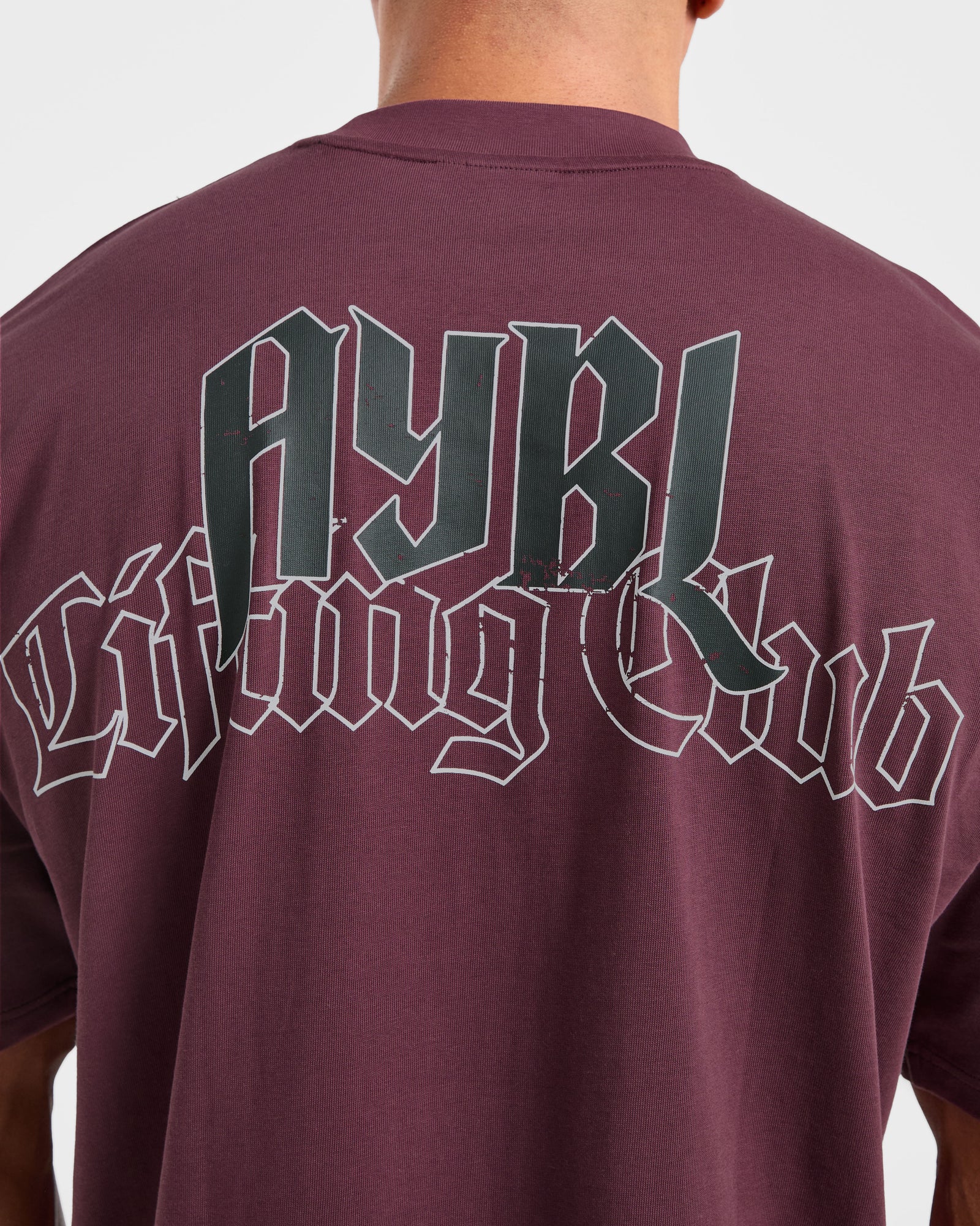 Lifting Club Gothic Oversized T Shirt - Dusty Plum/Black