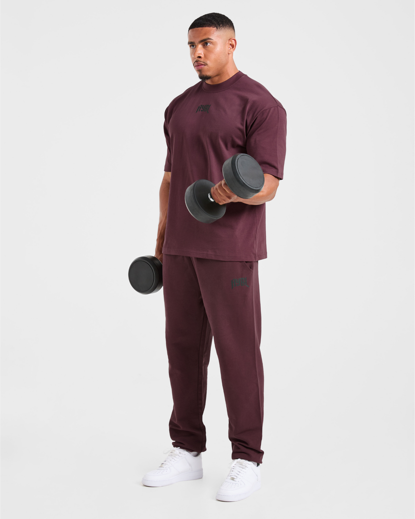 Lifting Club Gothic Oversized T Shirt - Dusty Plum/Black
