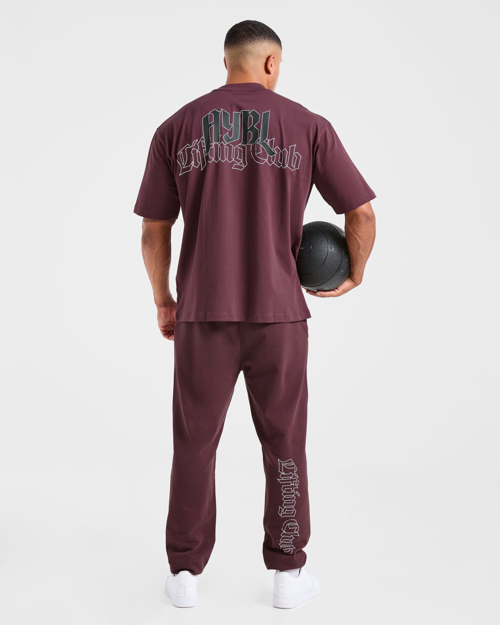 Lifting Club Gothic Oversized Joggers - Dusty Plum/Black
