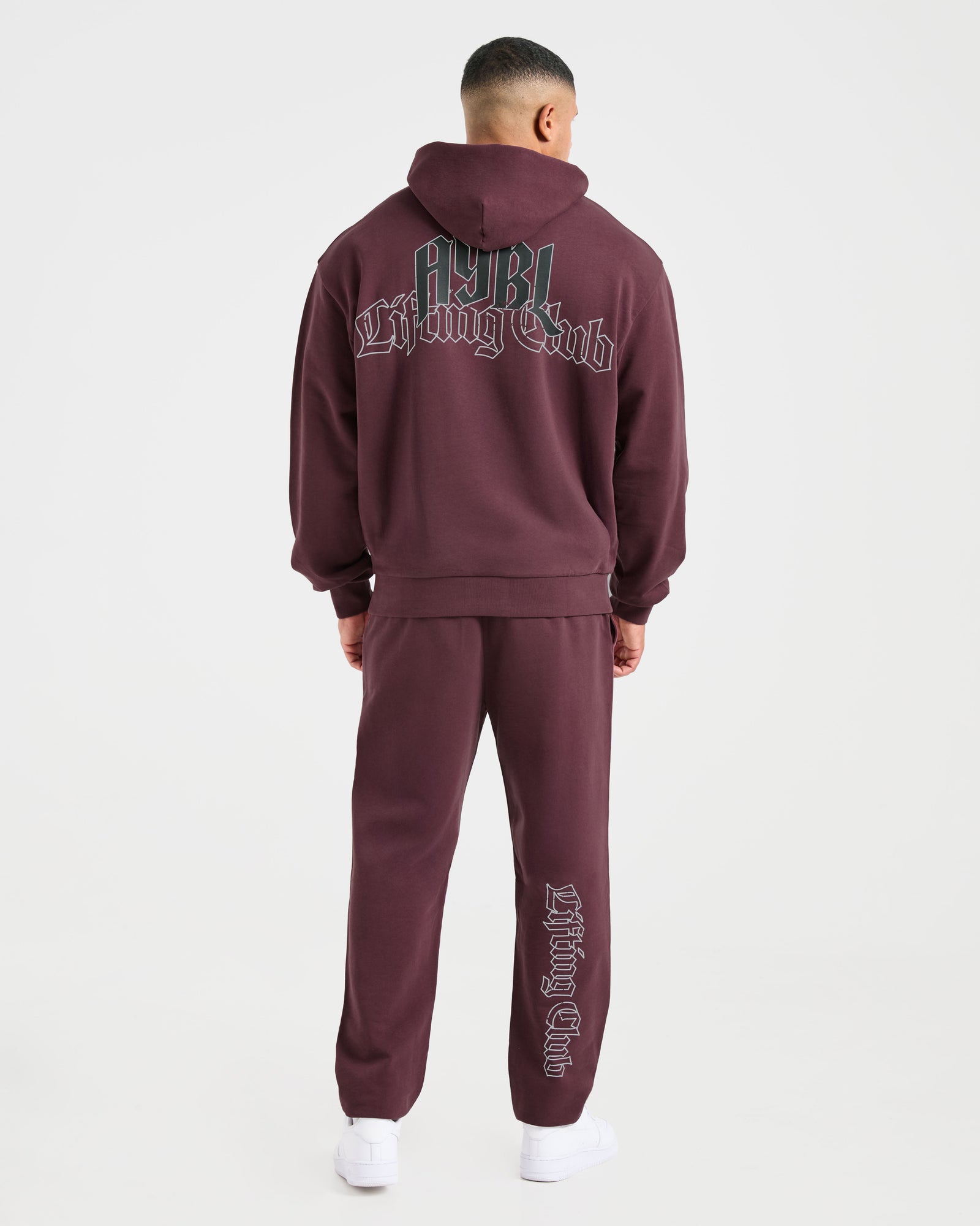 Lifting Club Gothic Oversized Hoodie - Dusty Plum/Black